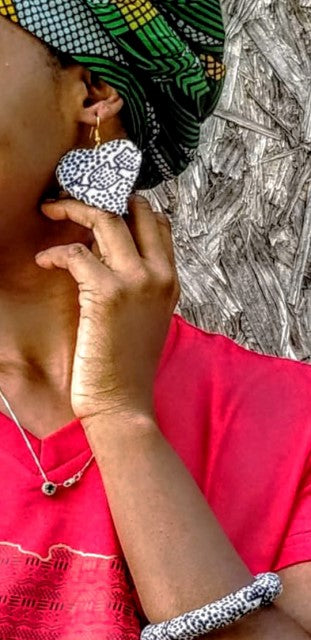 Blue African Print Earrings-DP3213ER4、mySite、solidvoid