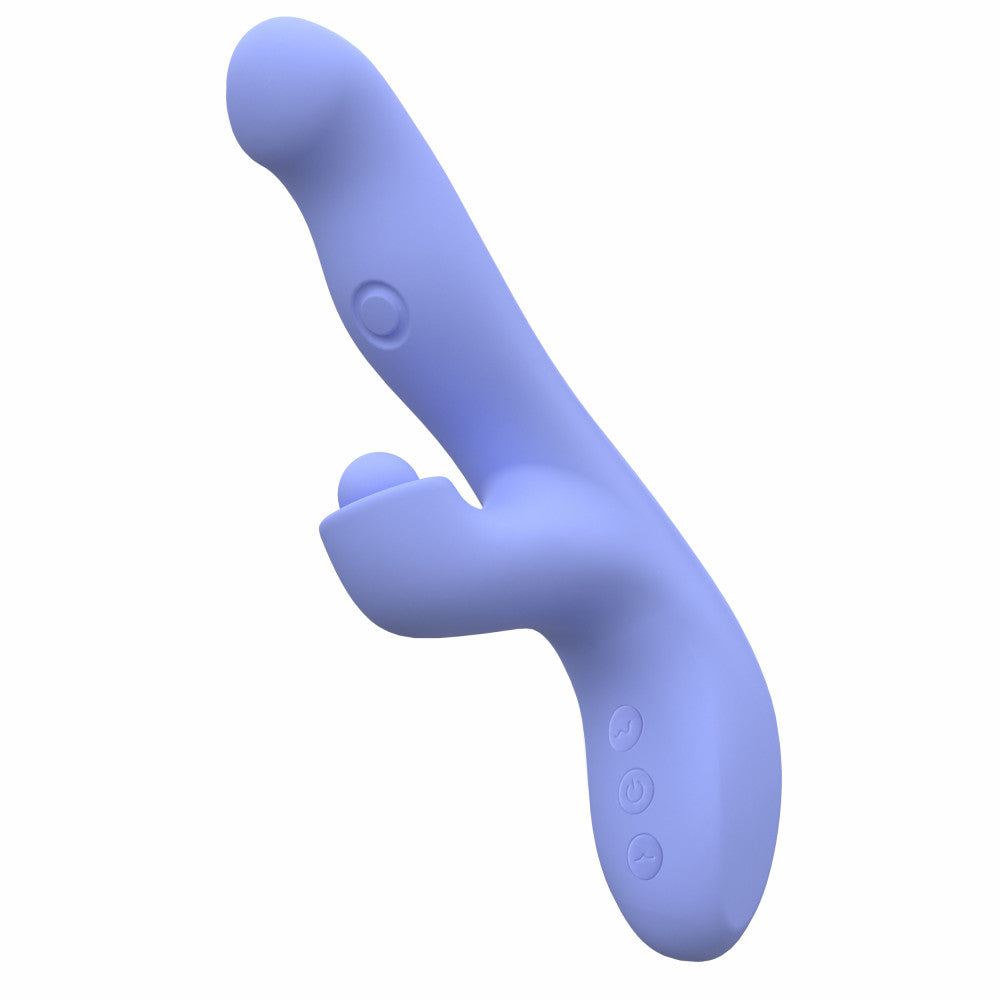 Blush Collection | Simone 8.5 Inch Clitoral G-Spot Dual Stimulation Silicone Rabbit Vibrator With Auto Warming - In Blue、mySite、bottomscart