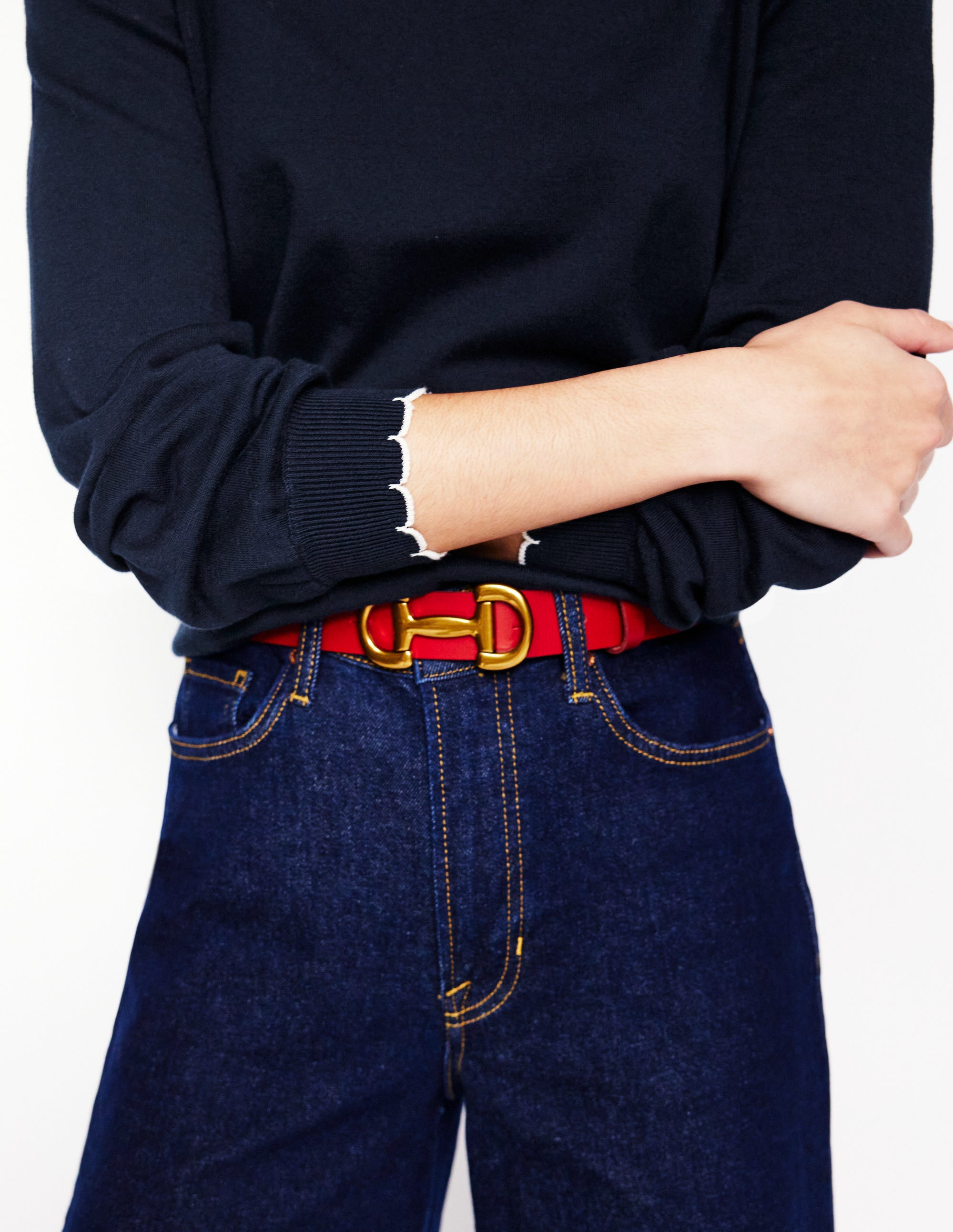  Pru Scallop Trim Jumper-Navy、mySite、ashleygrahame