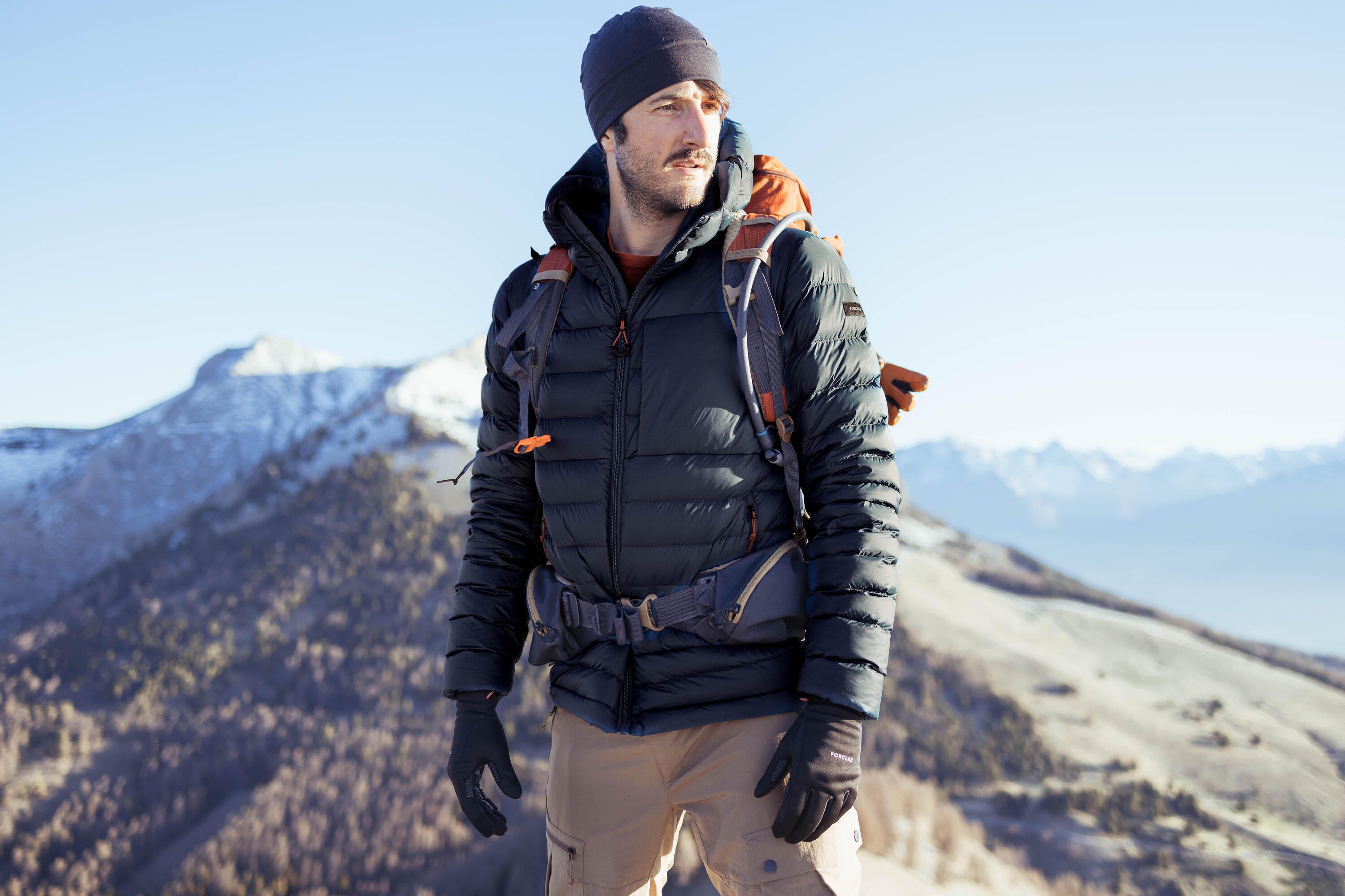 Forclaz Men's mountain and Backpacking padded and hooded jacket - MT500 14°F