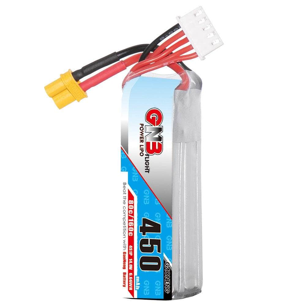 Gaoneng GNB 14.8V 4S 450mAh 80C LiPo Micro Battery (Long Type) - XT30、mySite、merchandisen