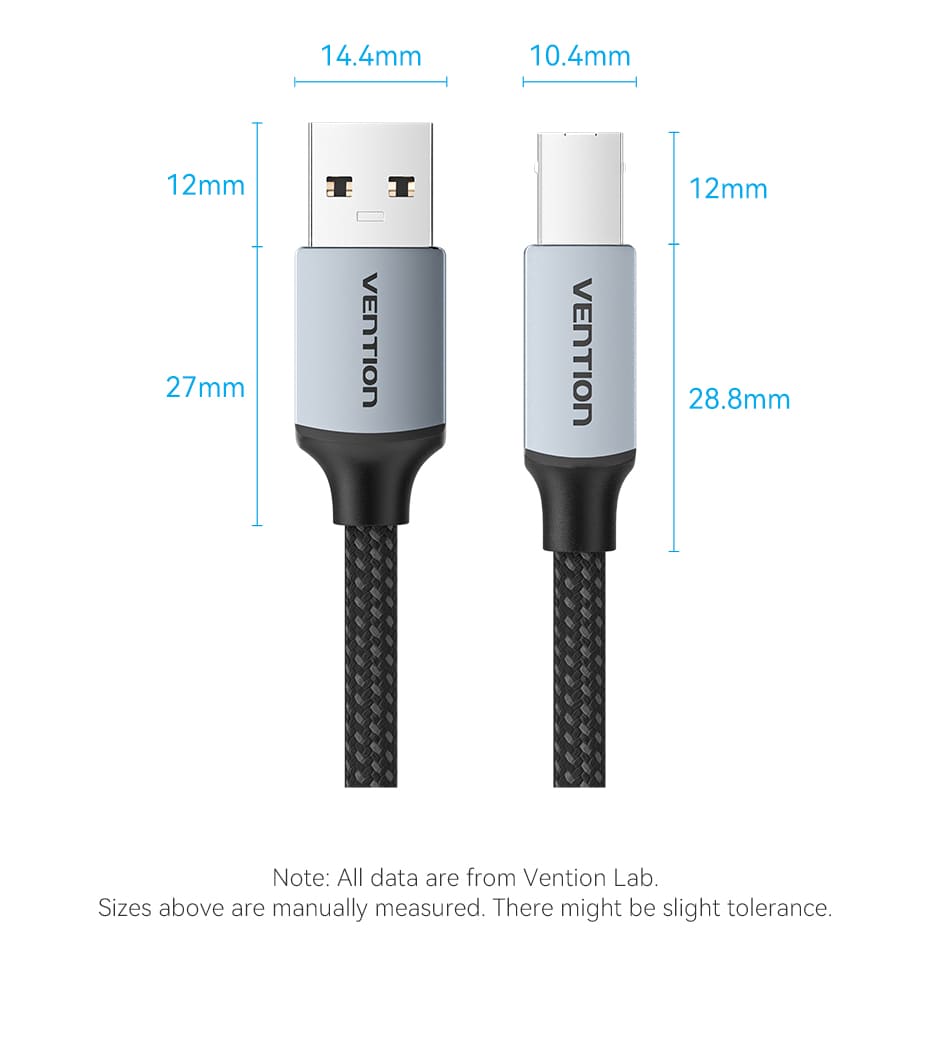Cotton Braided USB 2.0 A Male to B Male Printer Cable