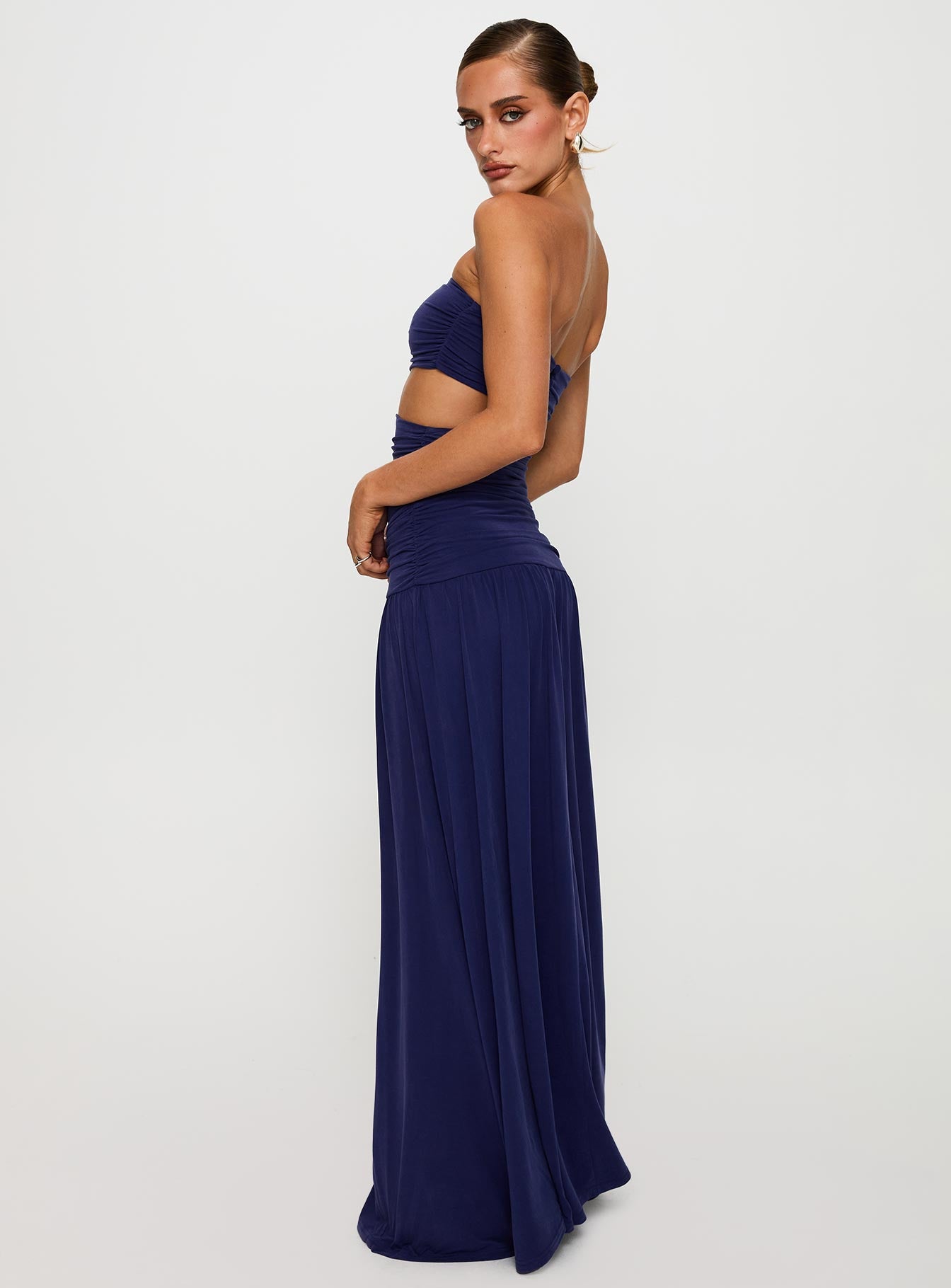 Grandeur Strapless Maxi Dress Navy、mySite、solidvoid