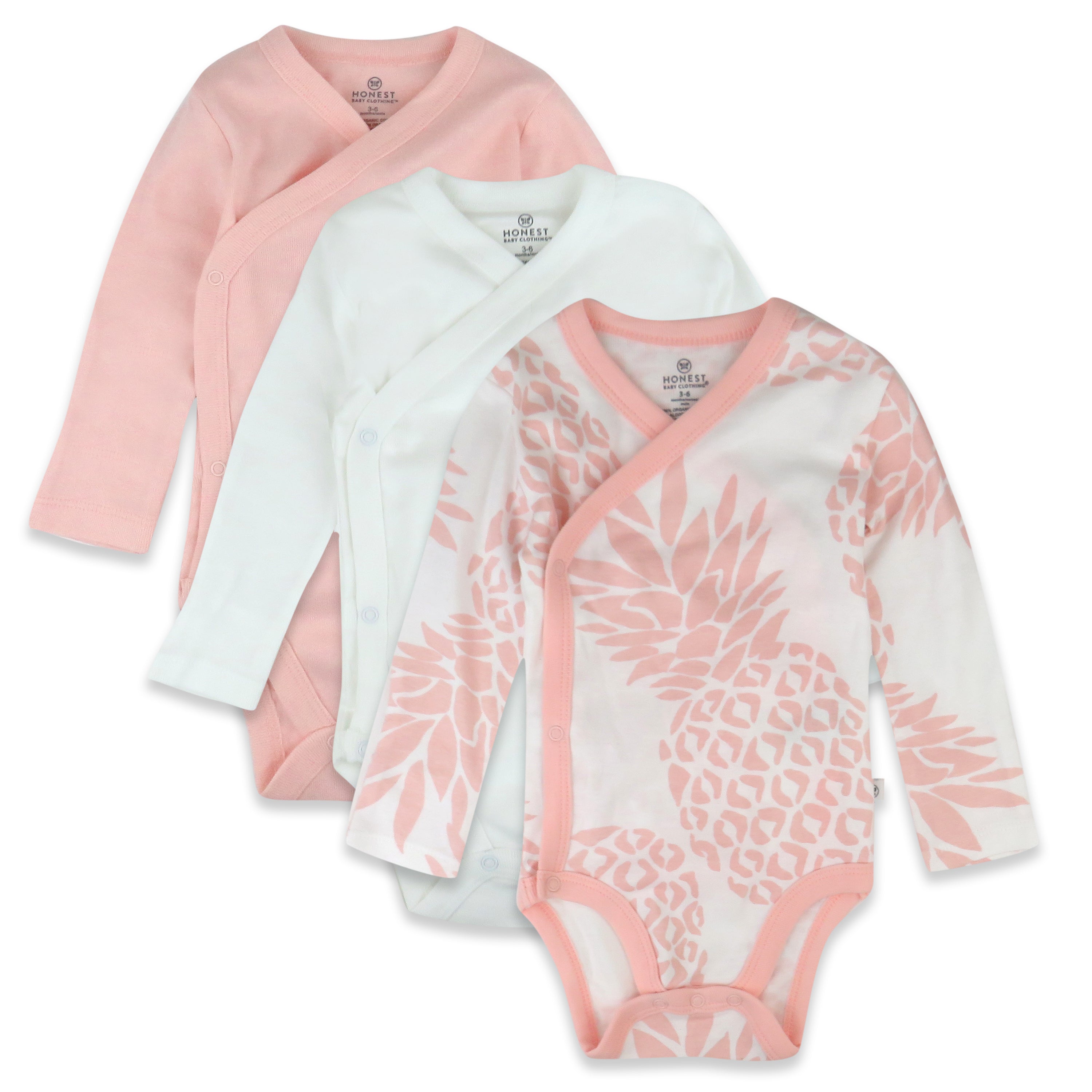  3-Pack Organic Cotton Long Sleeve Side-Snap Bodysuits、mySite、layawaytickets