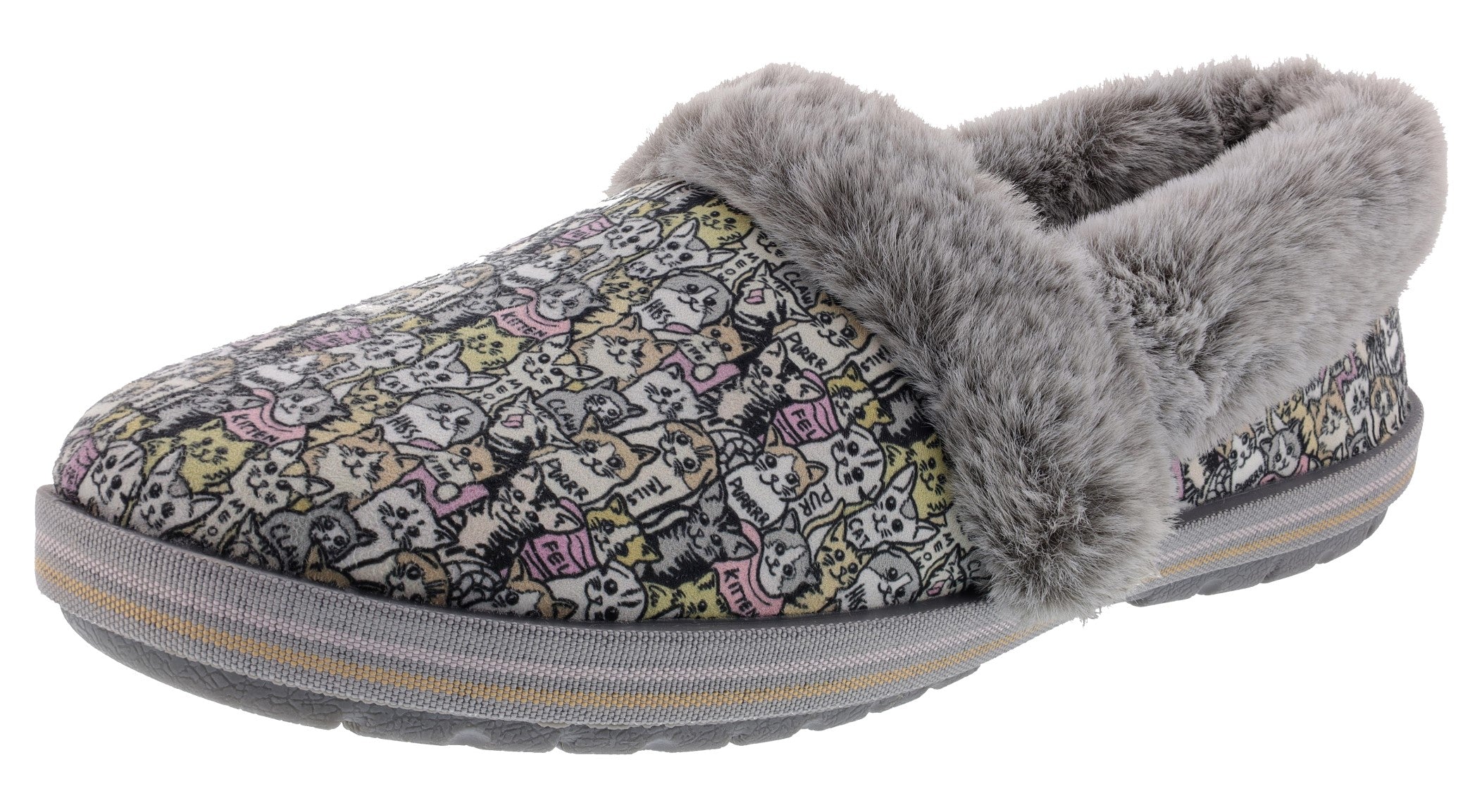 Skechers Bobs Women's Too Cozy Purrfect Storm Memory Foam Slippers、mySite、dreamappss