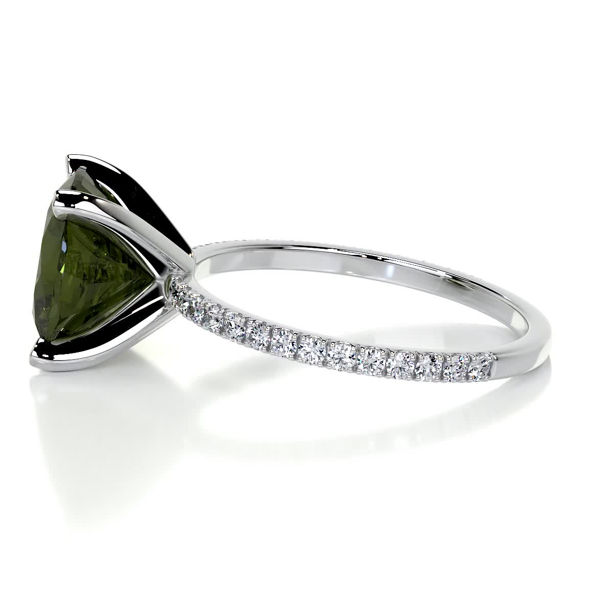 Stephanie Gemstone & Diamonds Ring (6 Carat) -18K White Gold、mySite、hinf8tx79