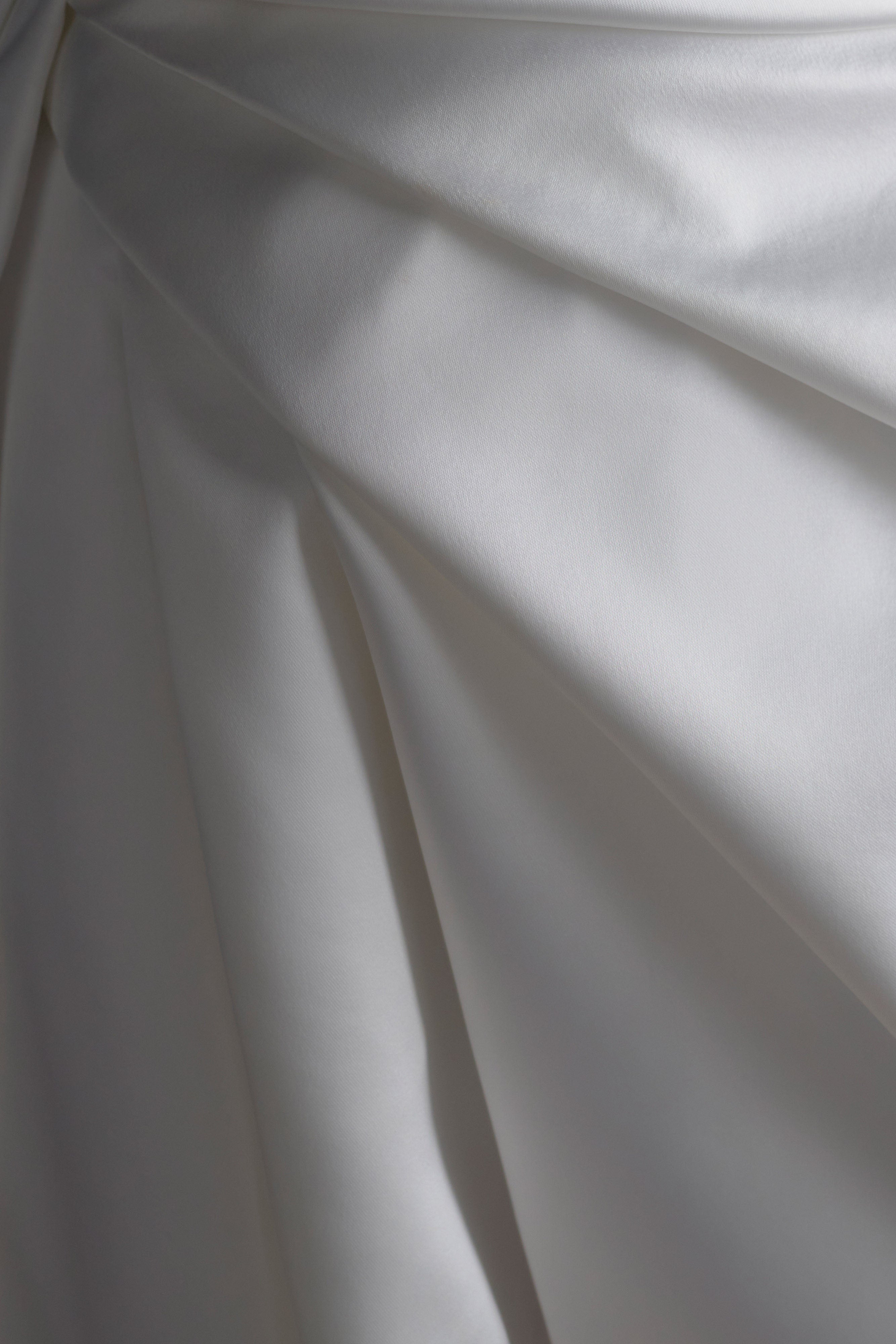 Lora Strapless Satin Mini Dress - White、mySite、solidvoid