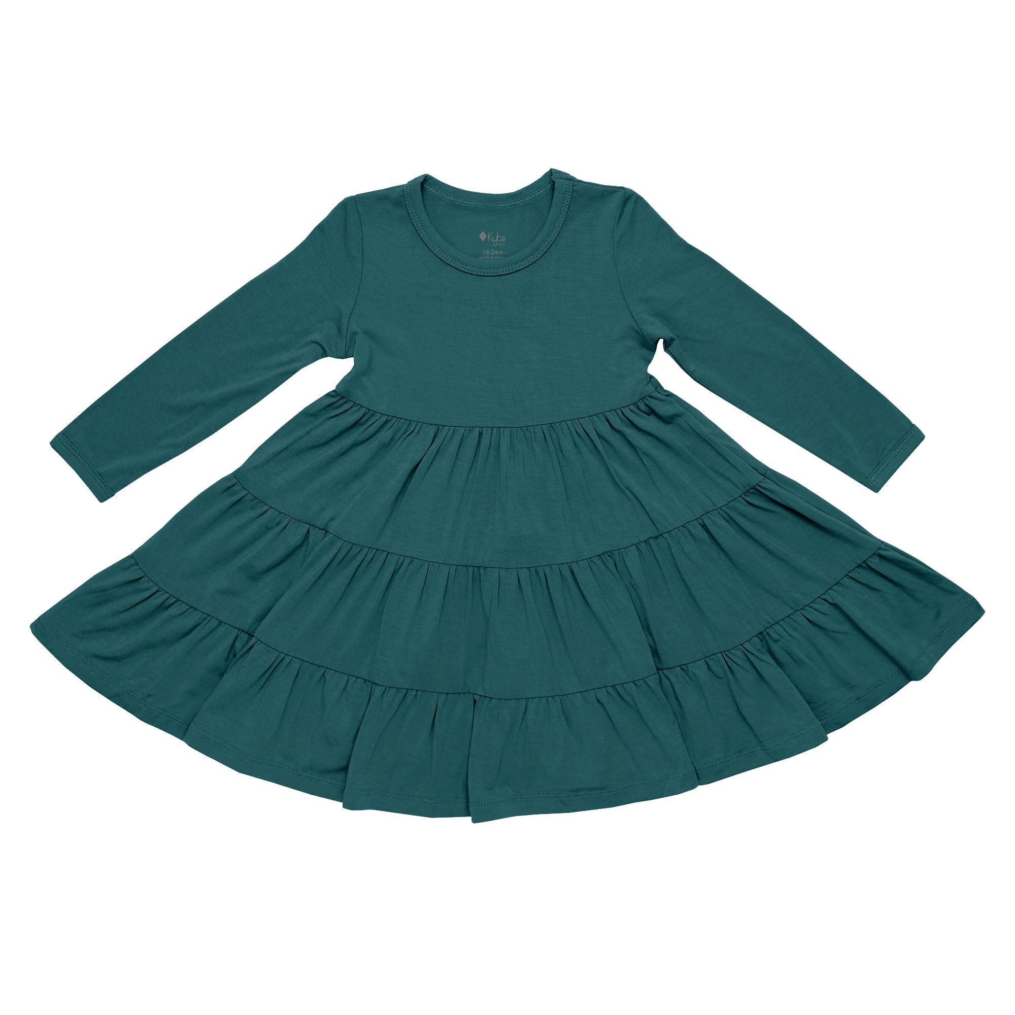  Long Sleeve Tiered Dress in Emerald、mySite、layawaytickets
