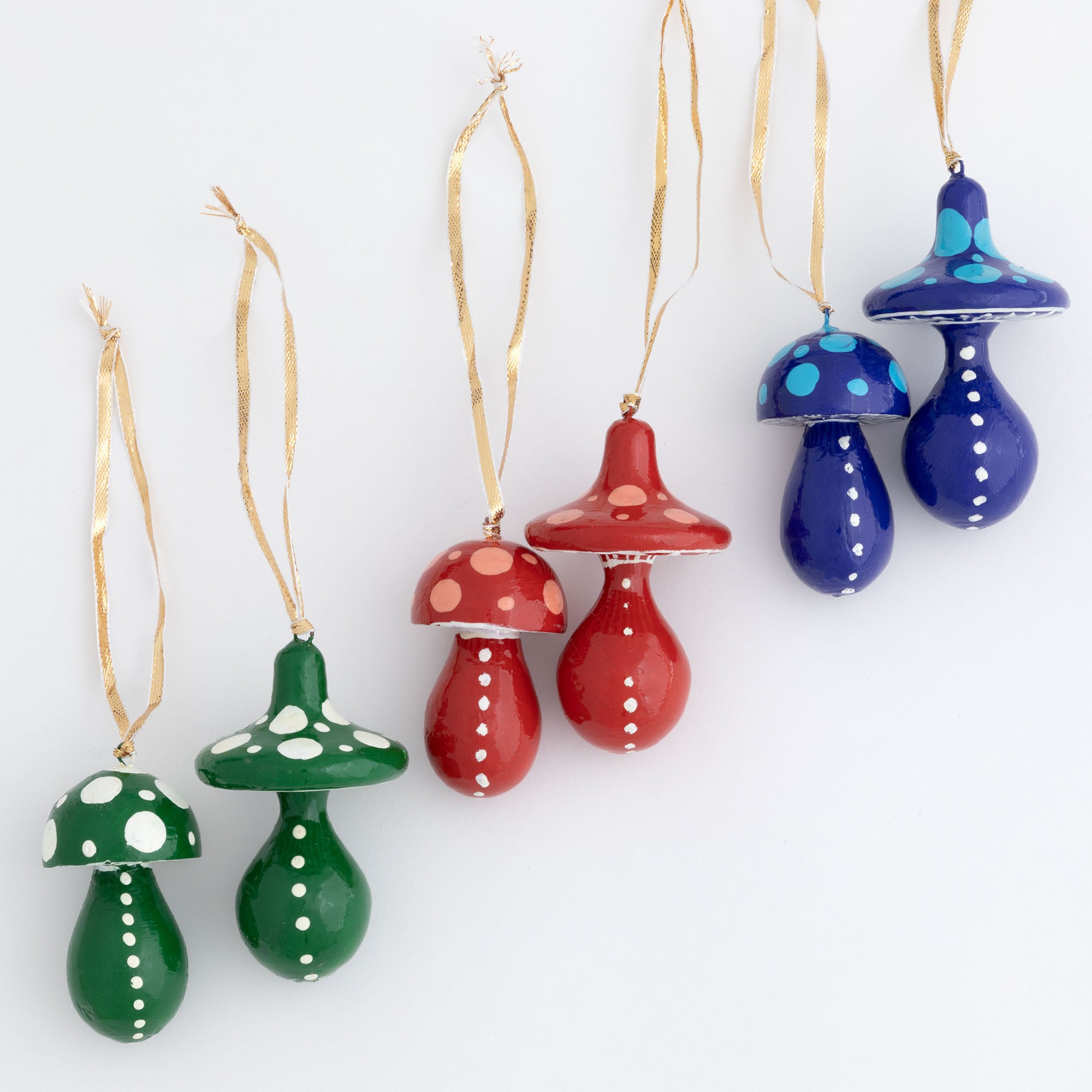 Hand Painted Mushroom Ornaments - Set of 2、mySite、camillekostekn