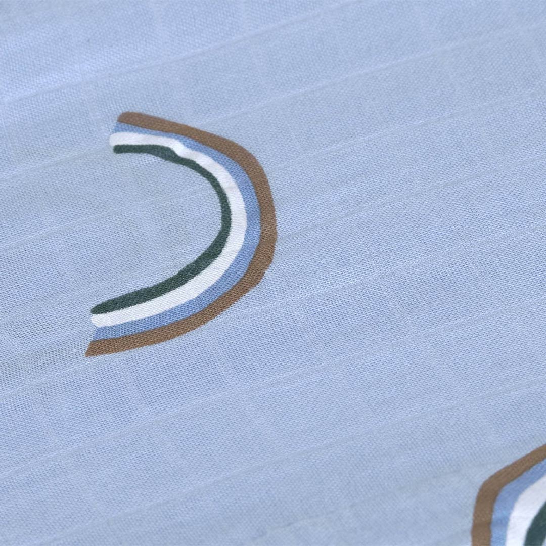  Lassig Heavenly Soft Swaddles - Happy Rascals - Sky Blue - Smiley、mySite、merchandisen