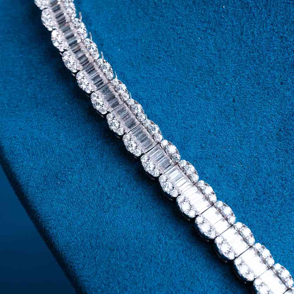 7MM Moissanite Baguette Tennis Chain 14K Gold、mySite、hinf8tx79