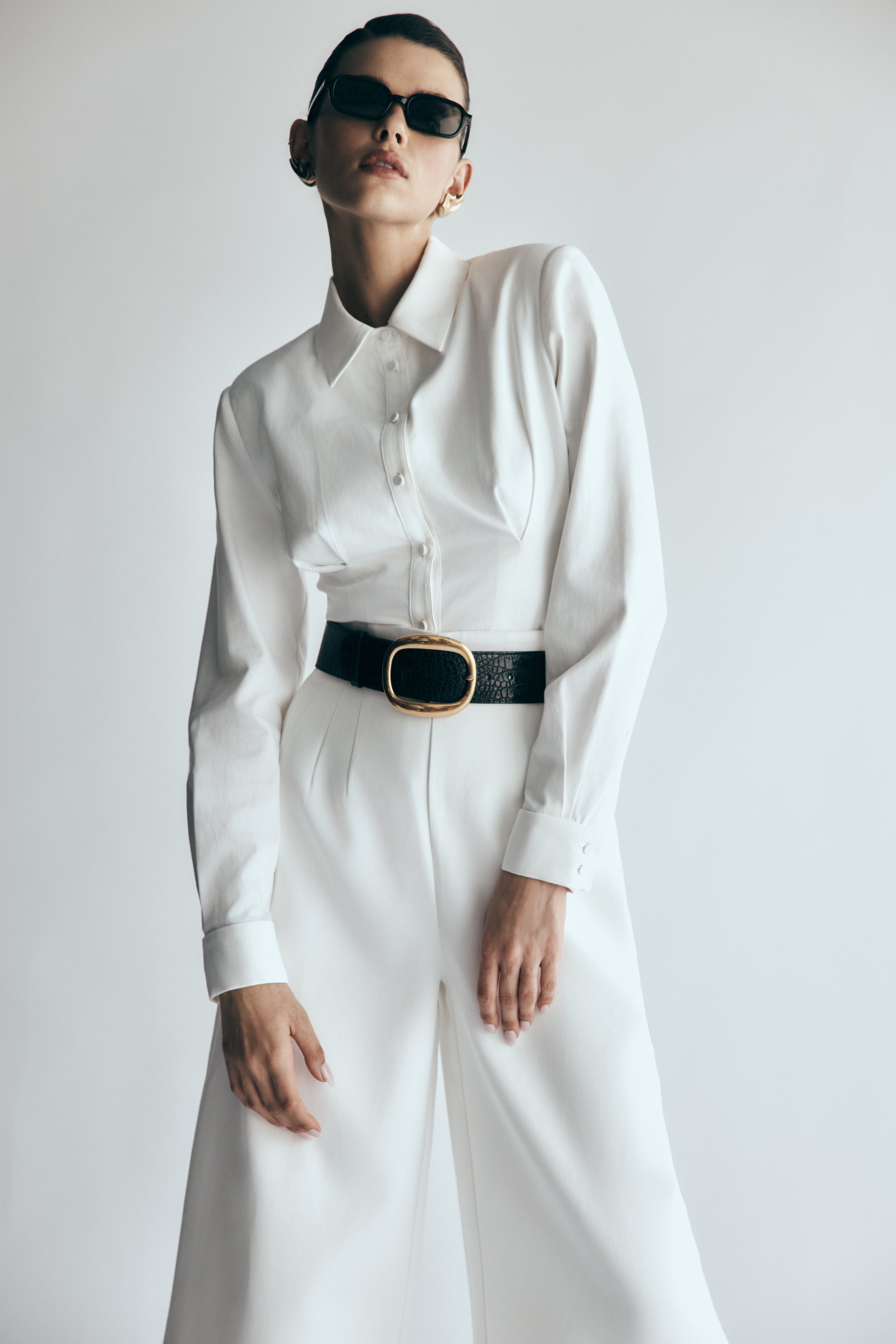 Rhia Oversized Shirt - White、mySite、solidvoid