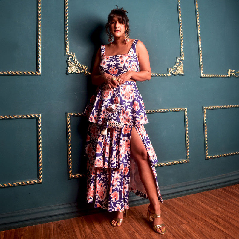 Cotton Skirt For Women | Block Print | Blue、mySite、camillekostekn