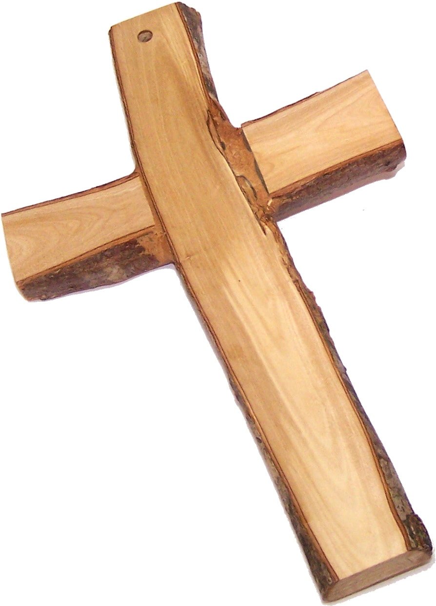  Rugged with rustic/bark edges olive wood Cross/Crucifix from Bethlehem - Medium、mySite、elrpsem3k