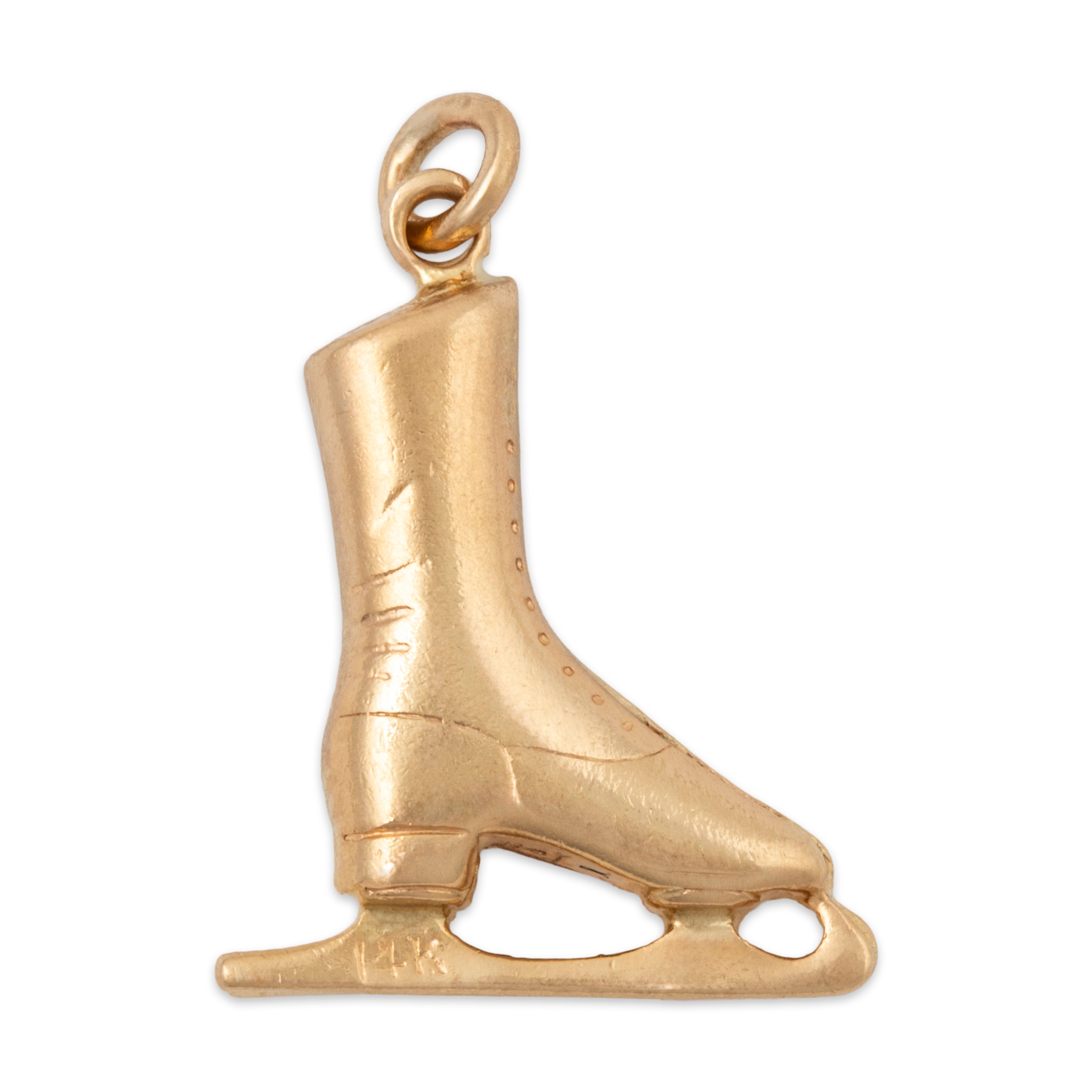 Vintage 14k Yellow Gold Ice Skate Charm / Pendant、mySite、hinf8tx79