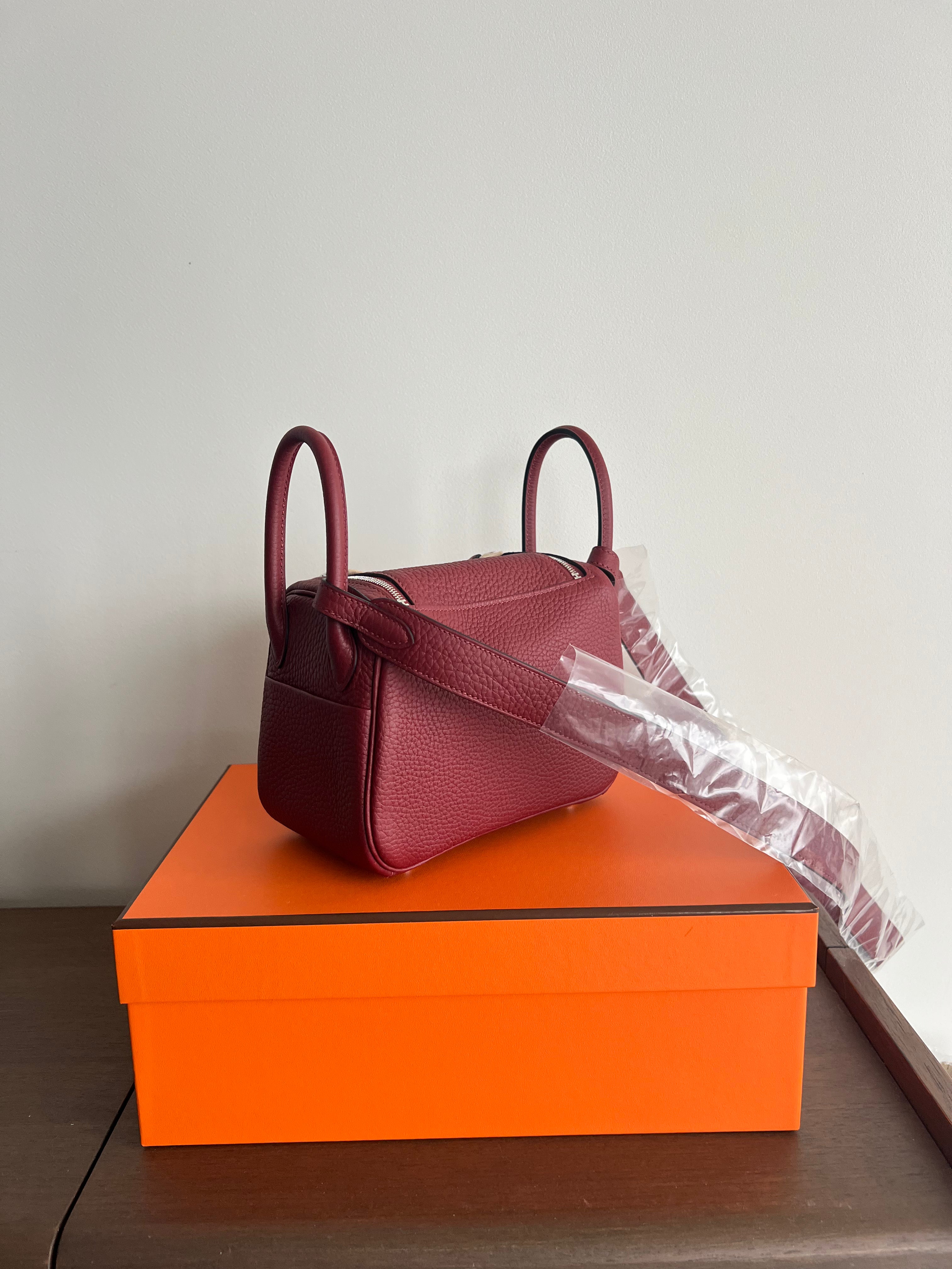 Hermès Mini Lindy Rouge H Clemence PHW、mySite、garminoutage.com