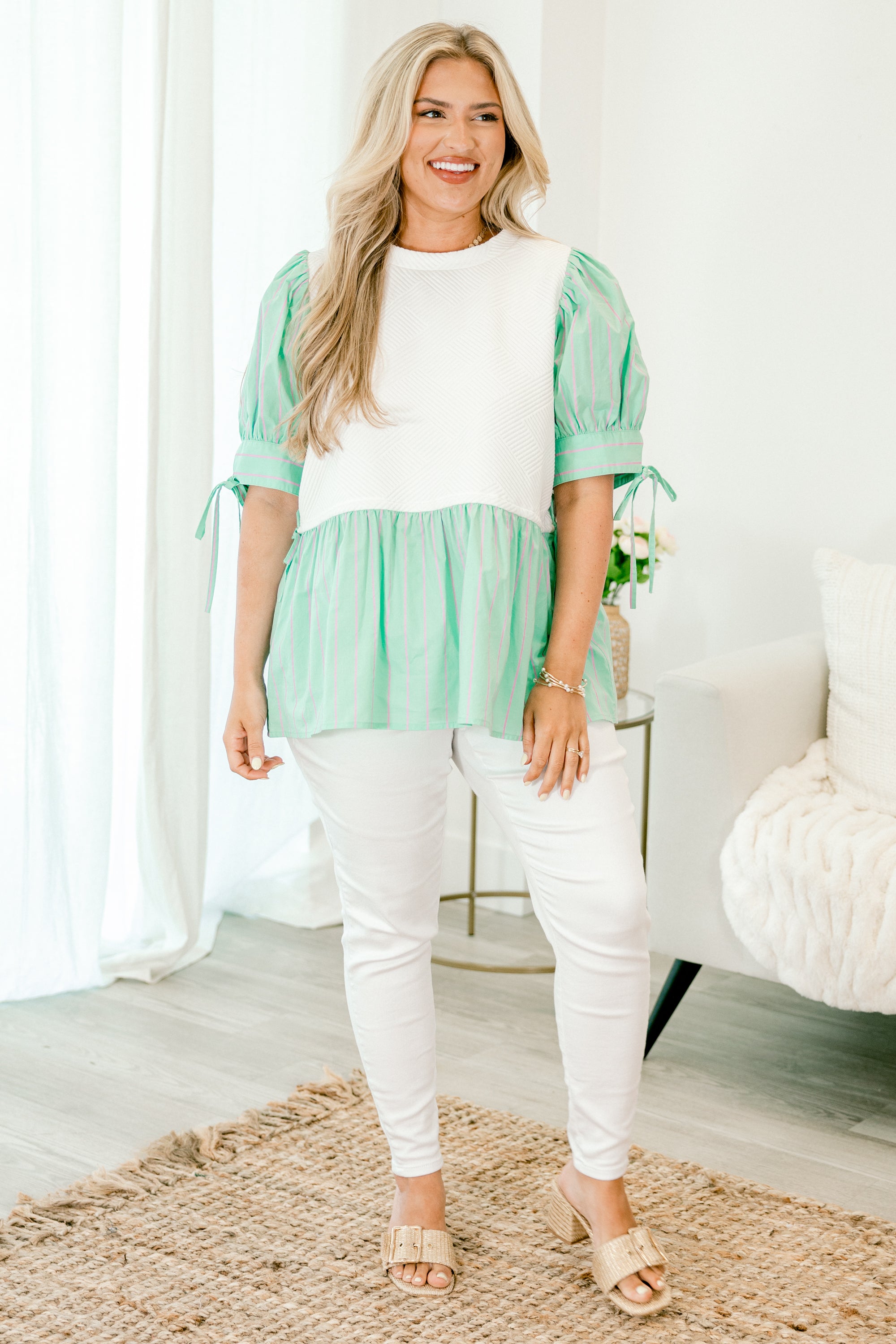  Summer Sweets Top, Aqua Stripe、mySite、justintrudeaud