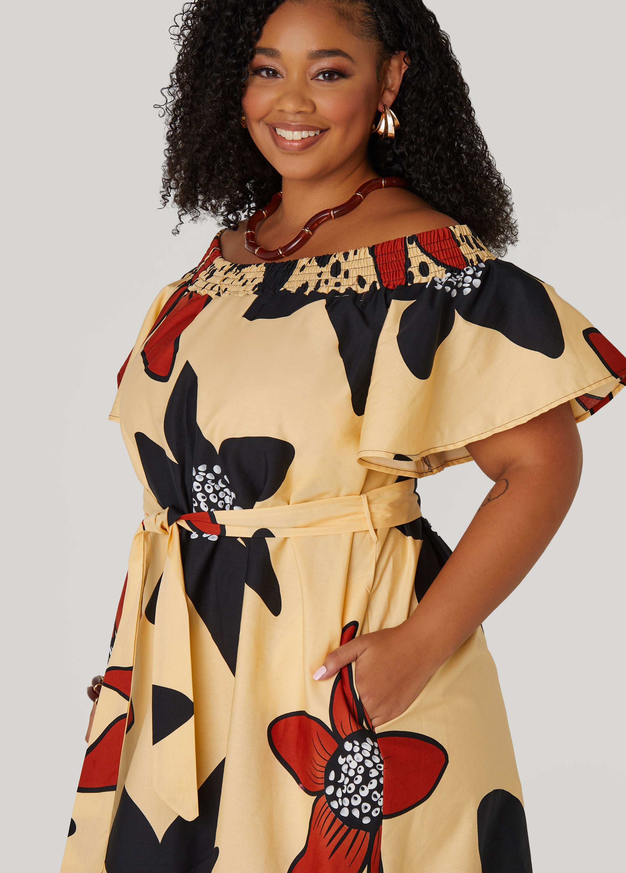 Floral Off The Shoulder Dress、mySite、bengalsvssteelers