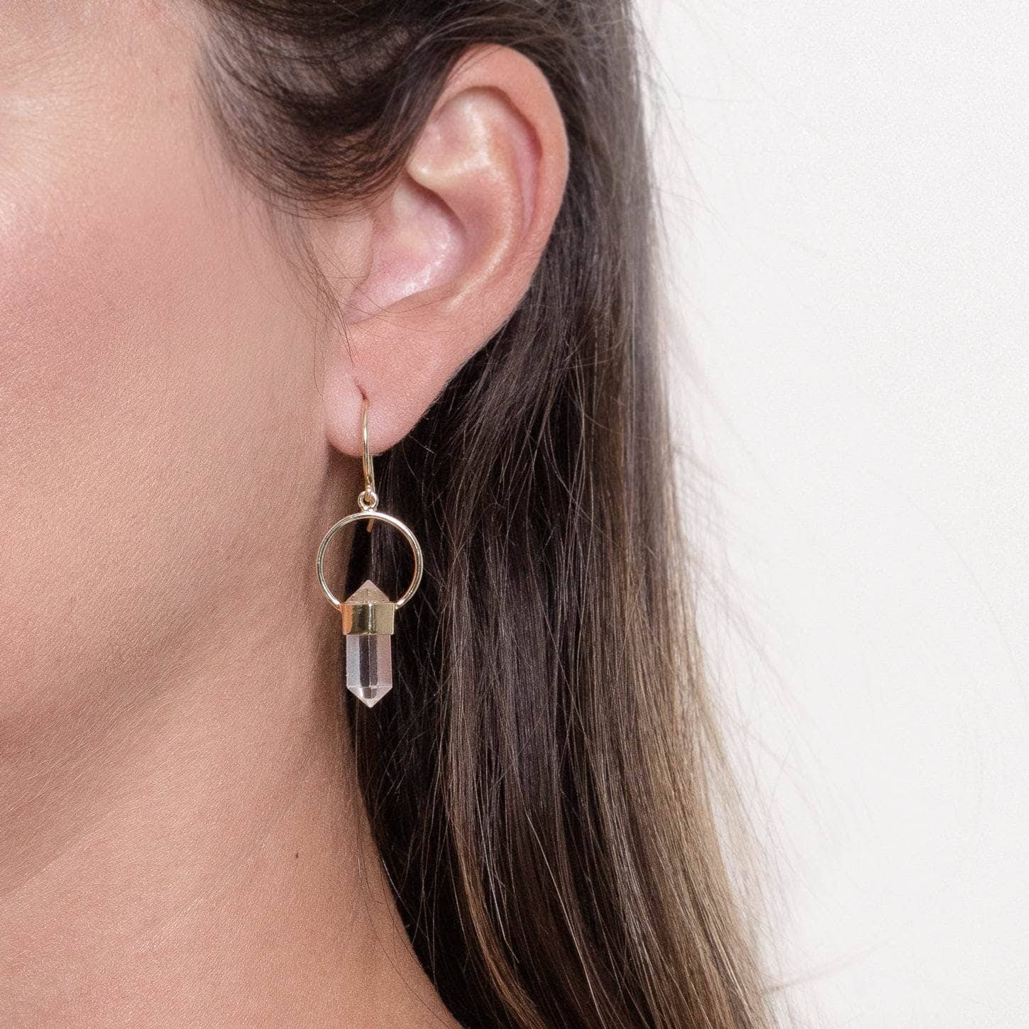 Clear Quartz Crystal Point Earrings、mySite、hinf8tx79