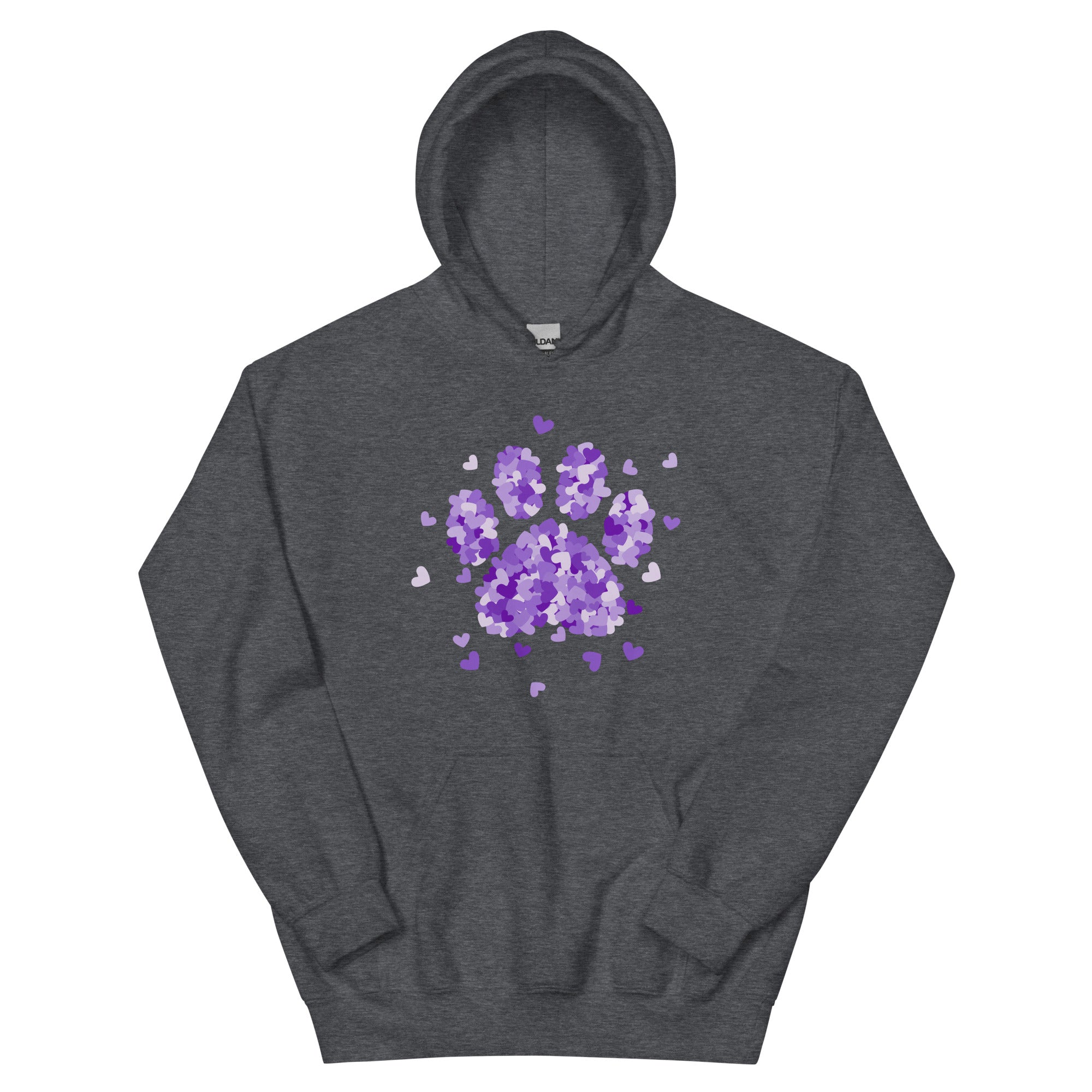Purple Paw Print of Hearts Hoodie、mySite、camillekostekn