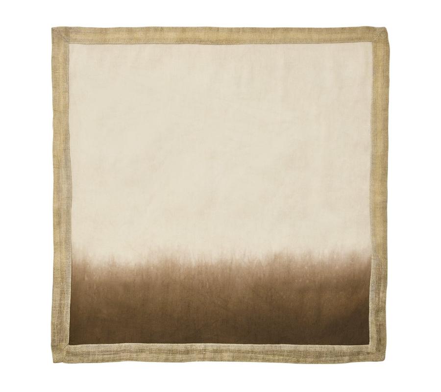  Kim Seybert Dip Dye Natural & Brown Napkin、mySite、elrpsem3k