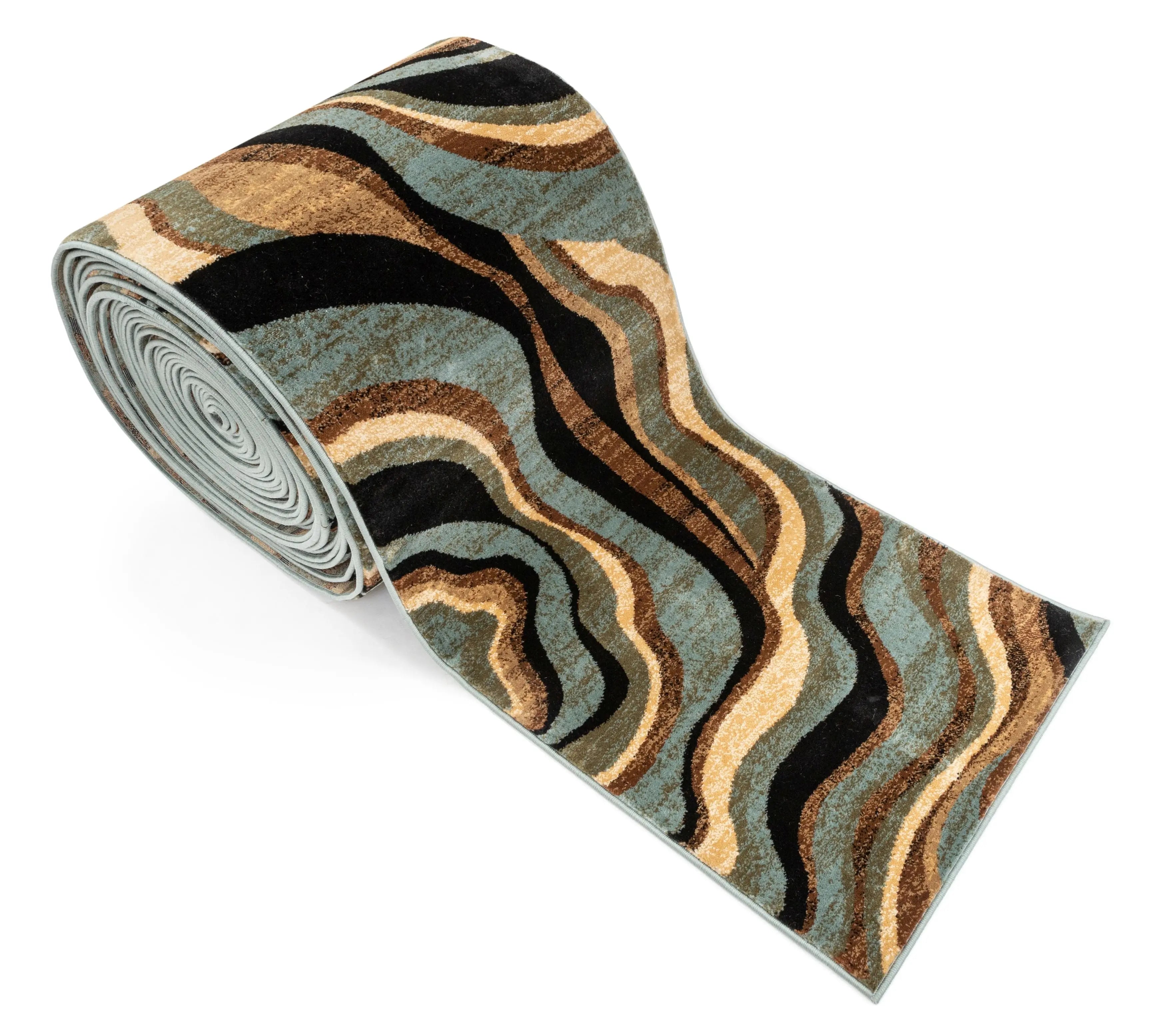 Nirvana Waves Custom Size Runner Modern Multi Blue 27 Inch Wide x Choose Your Length Hallway Runner Rug、mySite、gigharbornorthrealestate