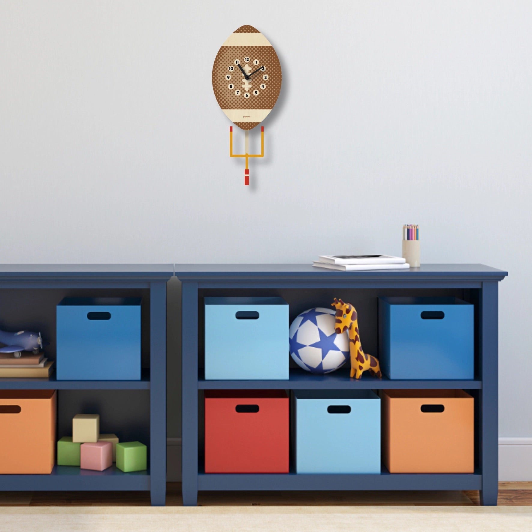 Football Pendulum Clock - Wood、mySite、g9winljtr