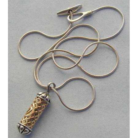 Michael Bromberg Silver and Gold Mezuzah Necklace、mySite、topwebapps