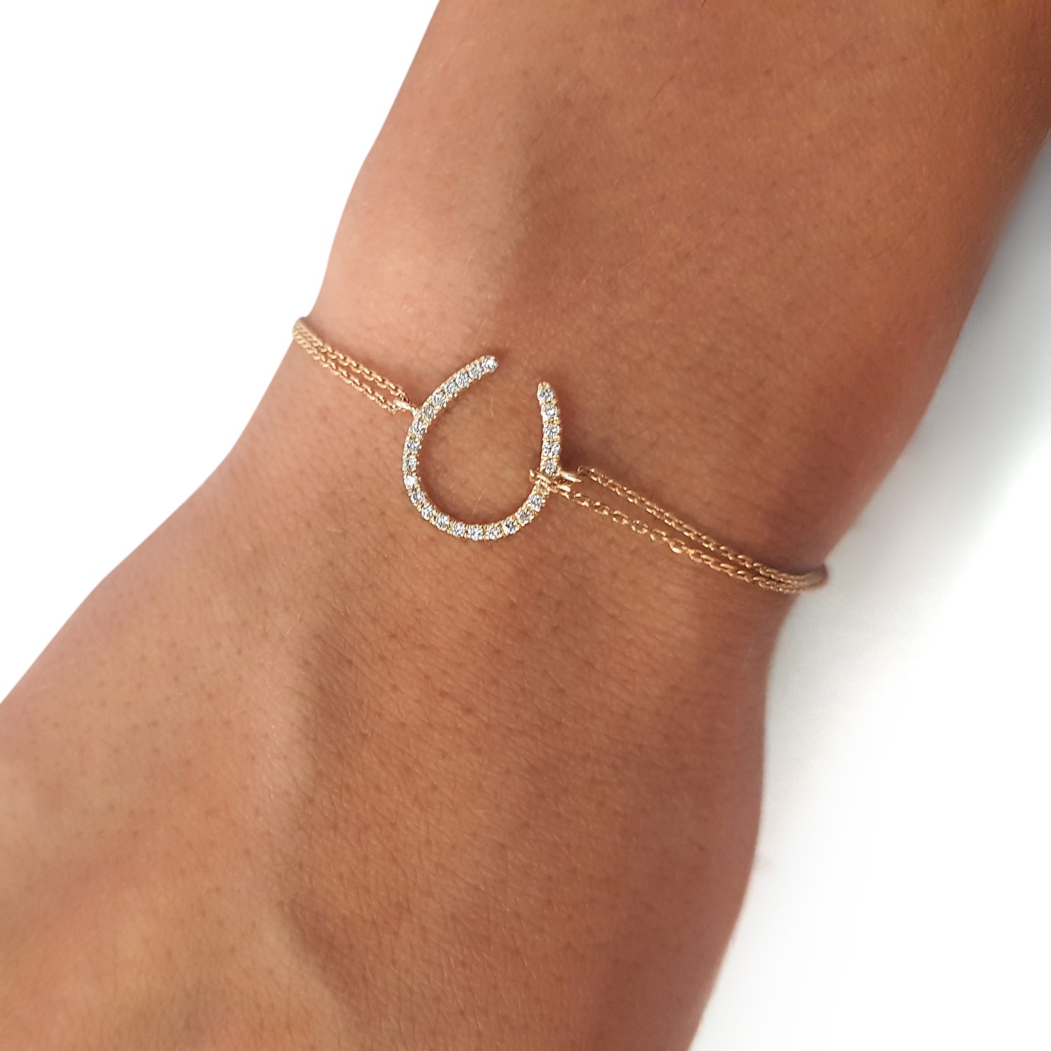 Horseshoe Diamonds Bracelet (0.20 Carat) -18K Yellow Gold、mySite、hinf8tx79