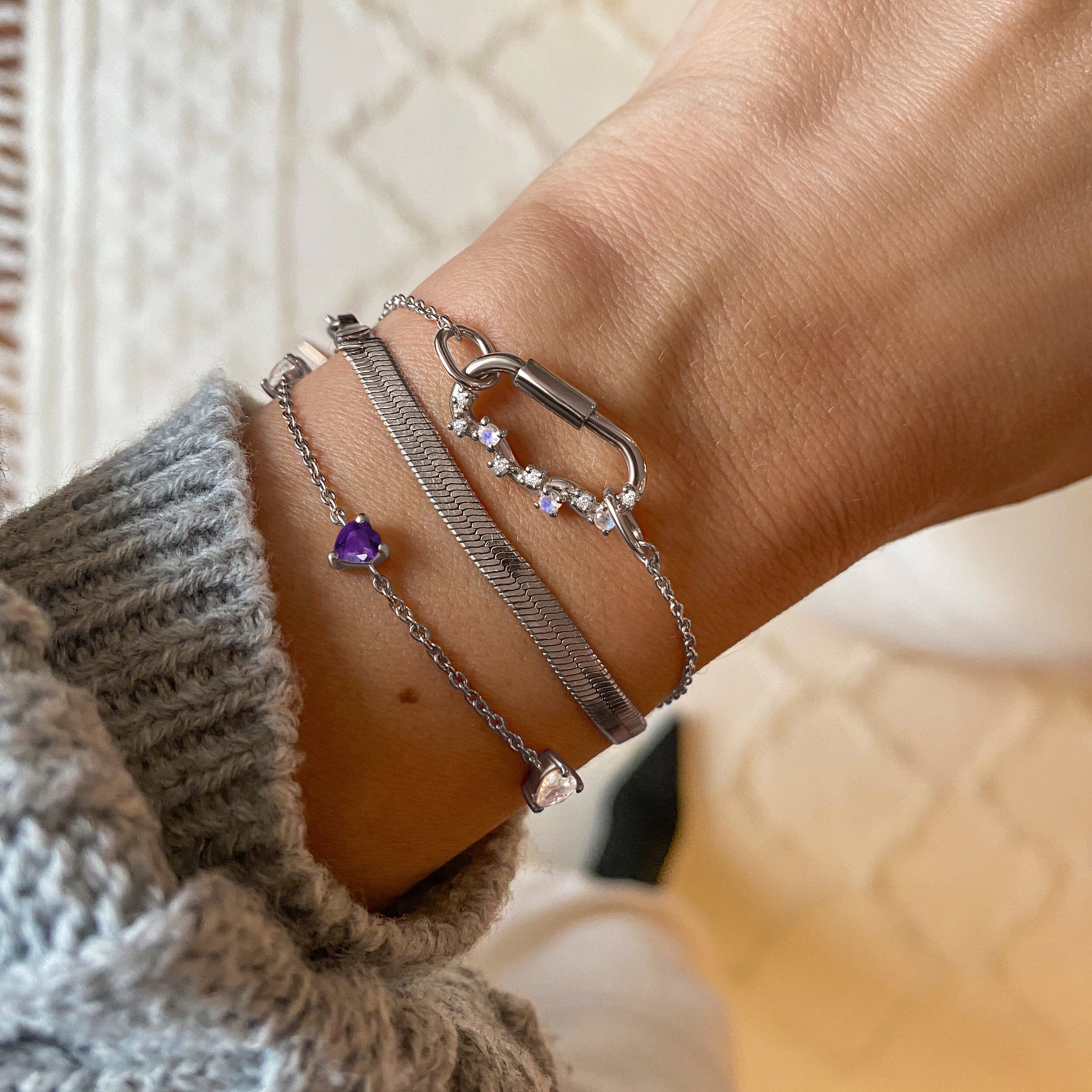 Amethyst Never Without My Gem Bracelet - February Birthstone、mySite、hinf8tx79