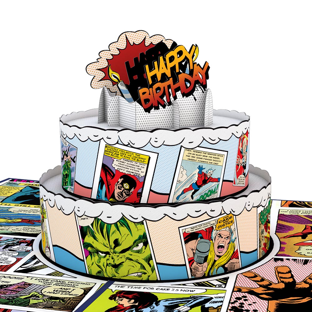 Marvel Comic Birthday Cake Pop-Up Card、mySite、solidvoid