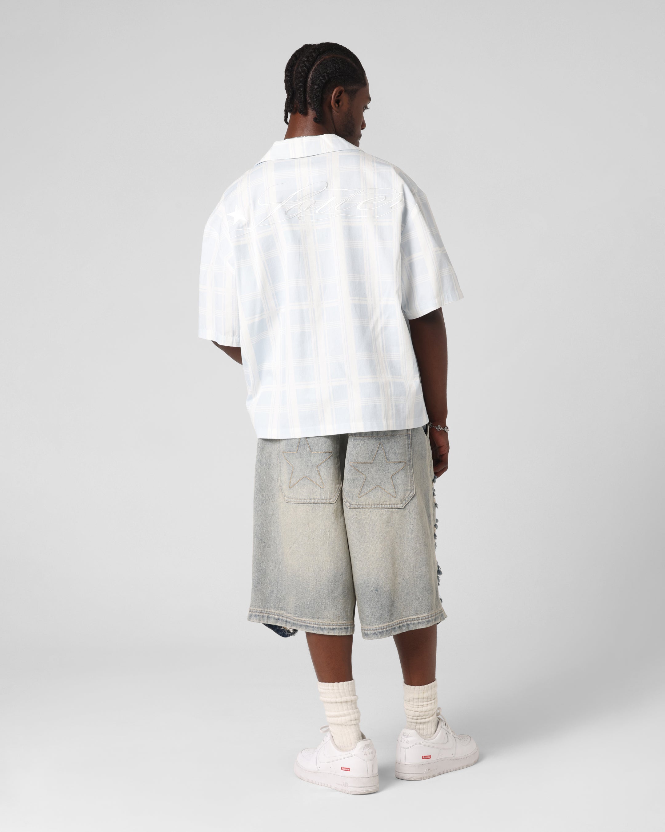 Loiter Daytona Button Up Shirt Blue Check、mySite、zt4zffjzw