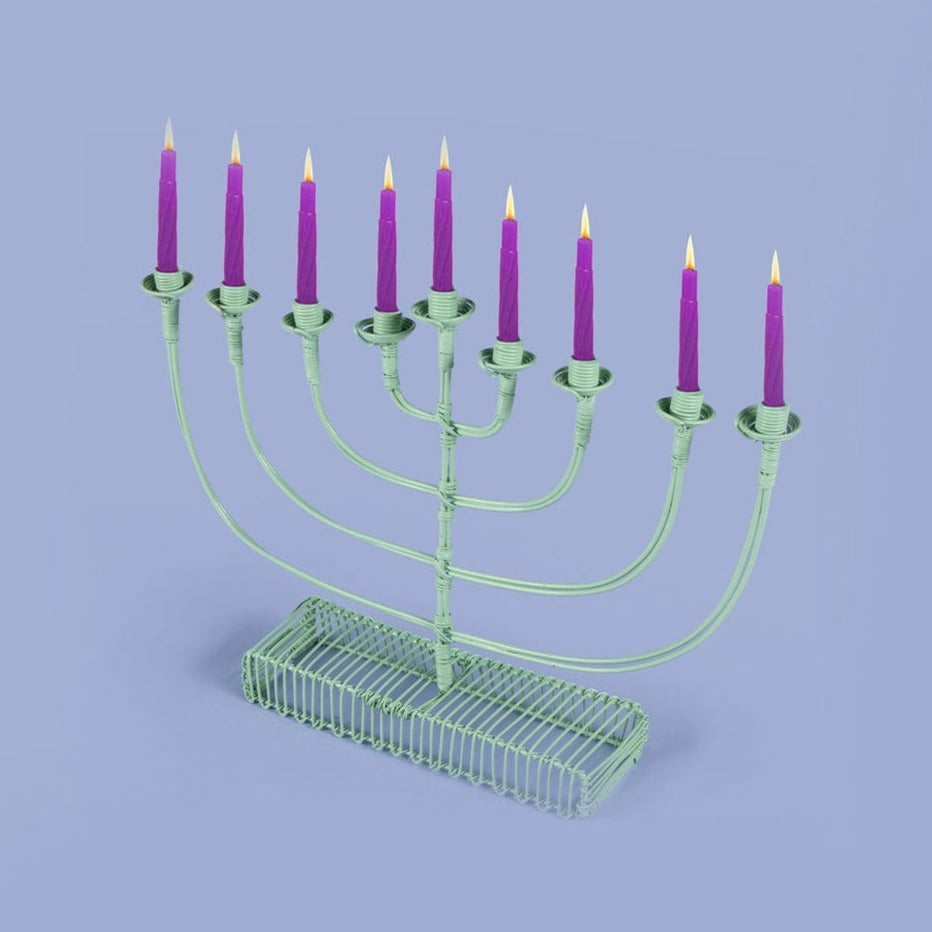 Handcrafted African Round Arm Menorah - Green、mySite、topwebapps