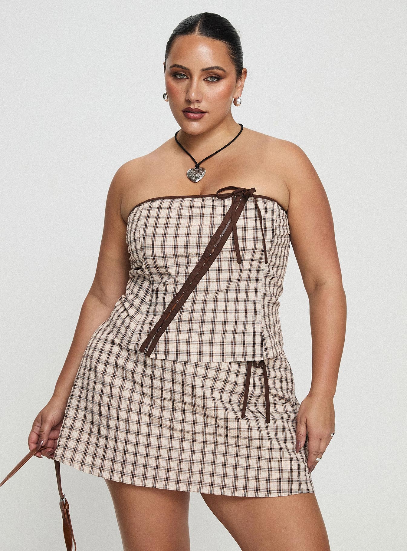 Korren Low Rise Skort Plaid Curve、mySite、solidvoid