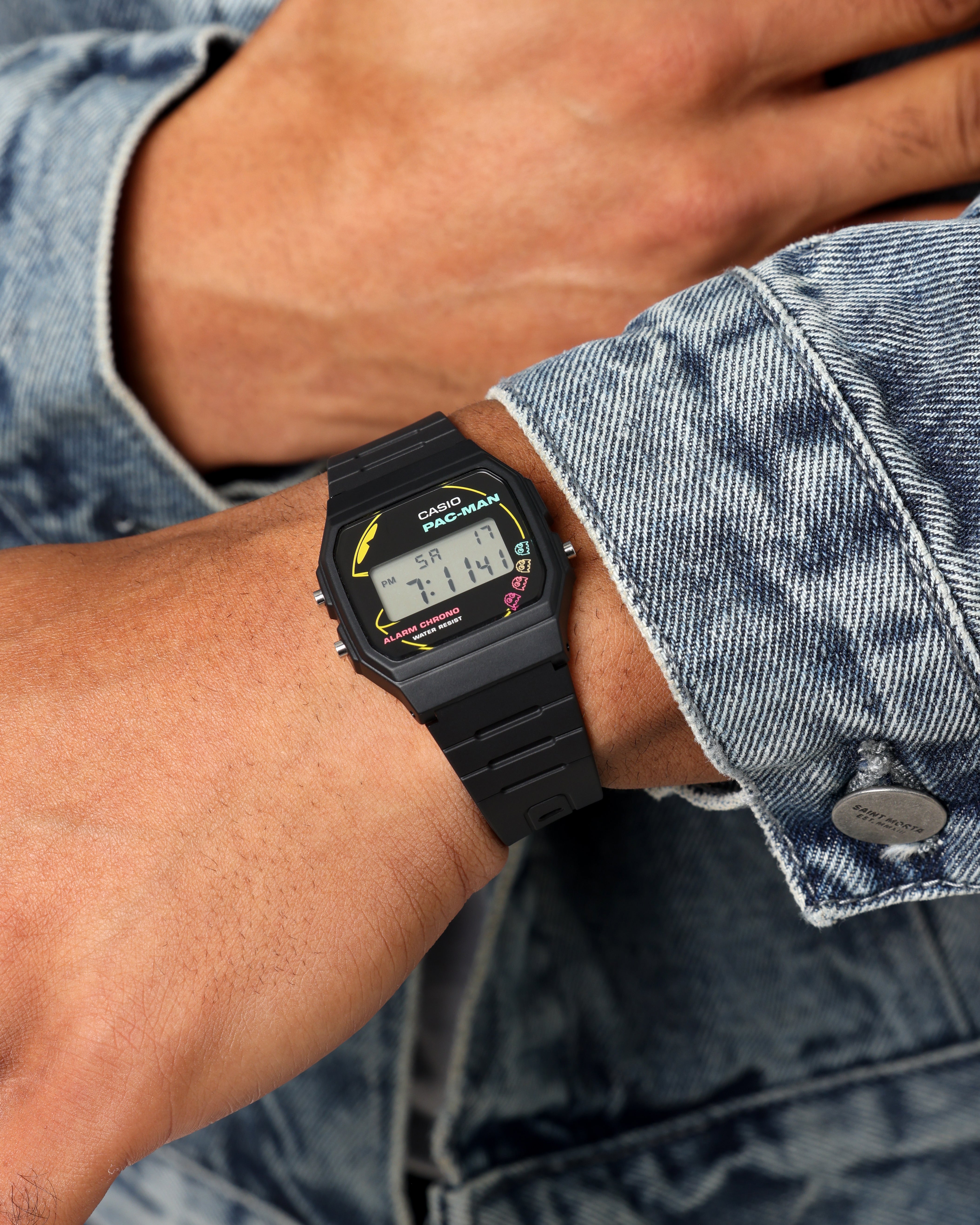 Casio F-91WPC-1ADR X Pac-Man Watch Black、mySite、zt4zffjzw