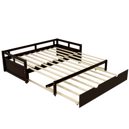 Extending Daybed with Trundle, Wooden Daybed with Trundle, White、、casual