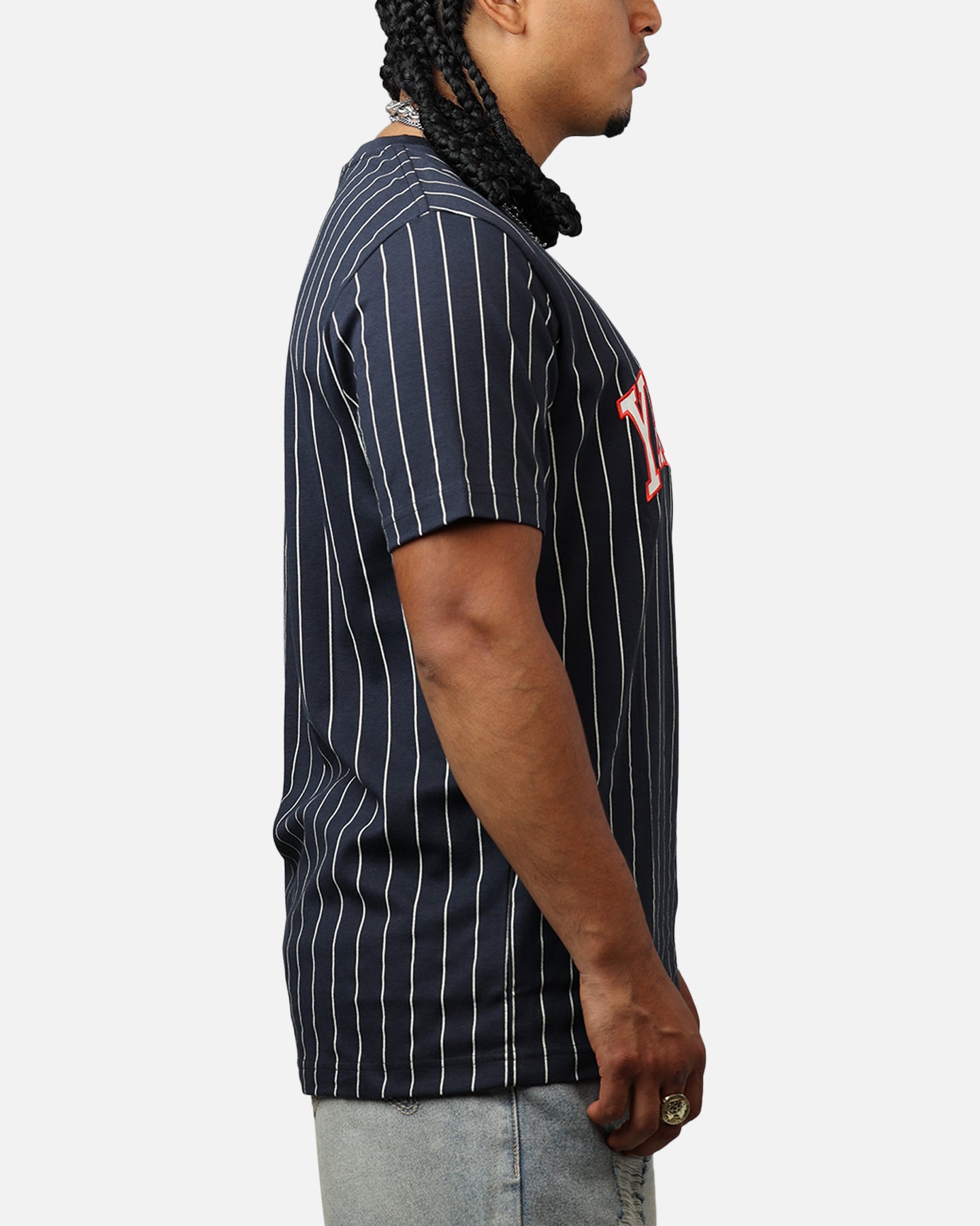 New Era New York Yankees Throwback Pinstripe T-Shirt Navy、mySite、zt4zffjzw