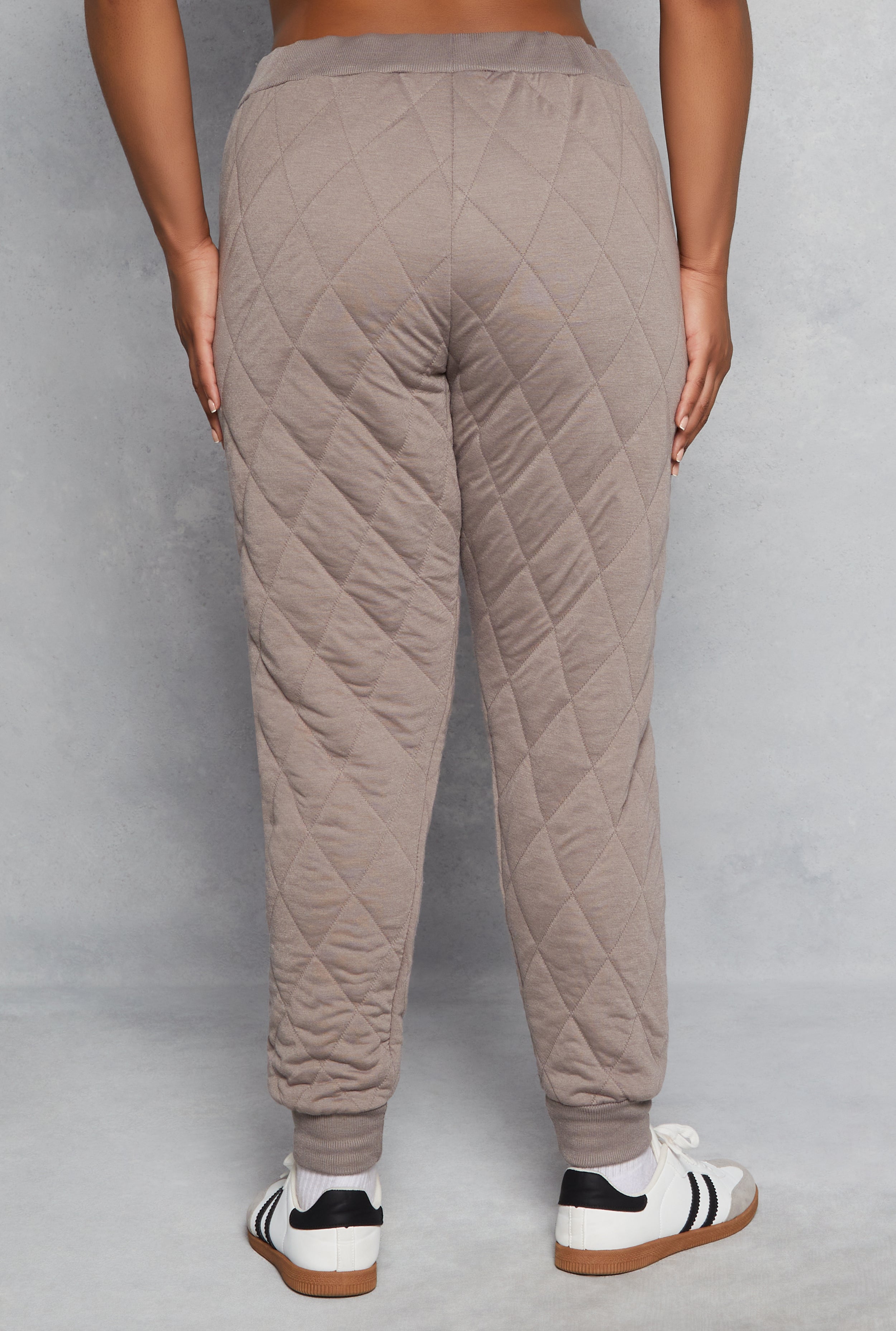 Plus Size Quilted Toggle Drawstring Joggers、mySite、camillekostekn