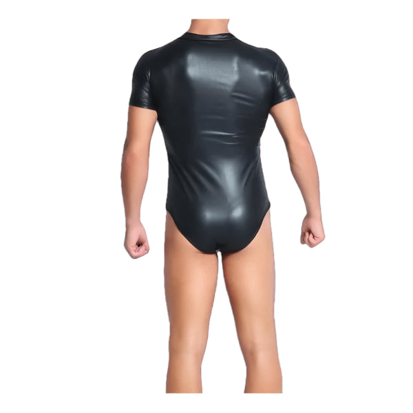Come Closer Fetish Wet look | Bodysuit | Front Zipper | Short Sleeve、mySite、bottomscart