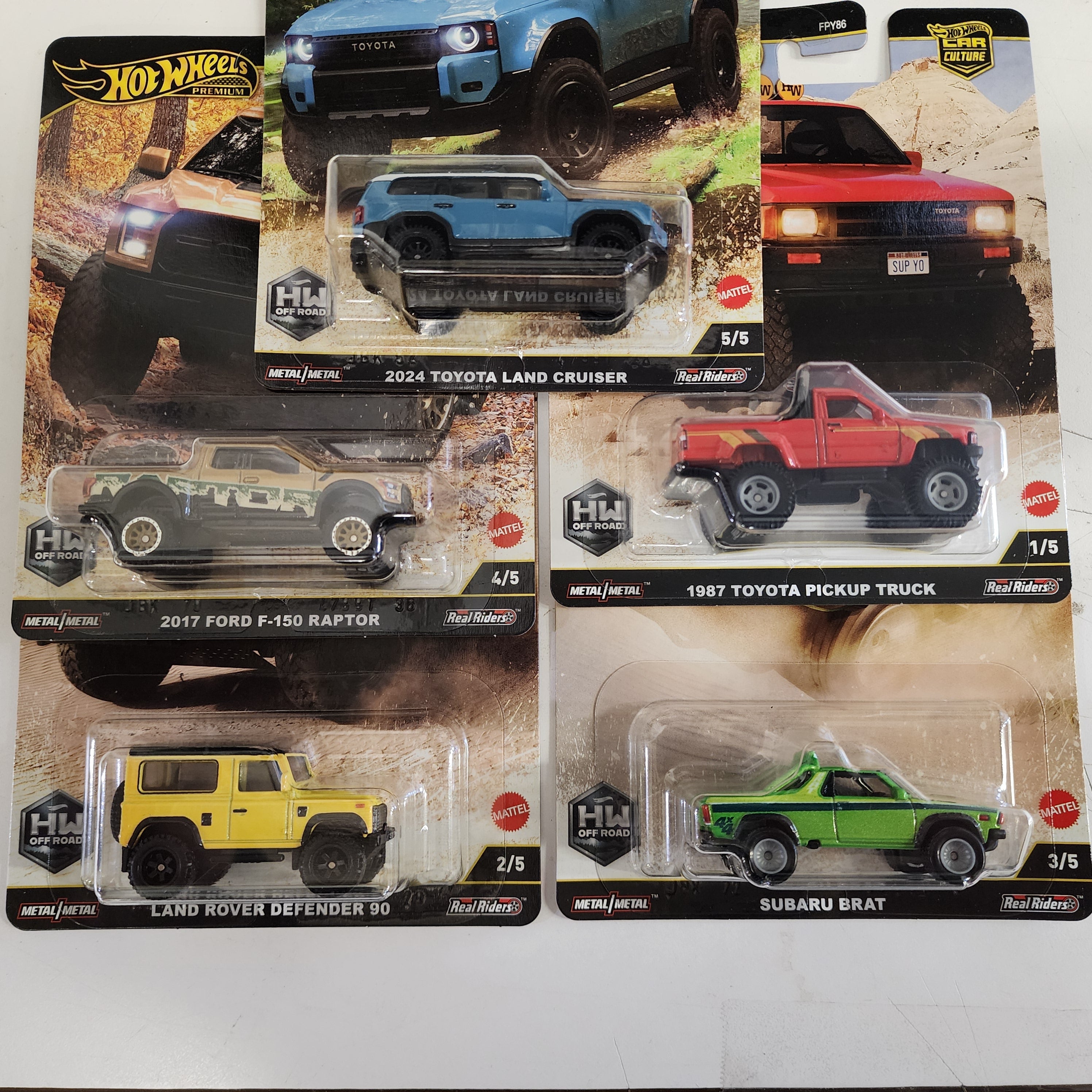 NEW OFF ROAD! * Set of 5 Cars * 2025 Hot Wheels Car Culture Off Road Case H、mySite、hgirdovlk