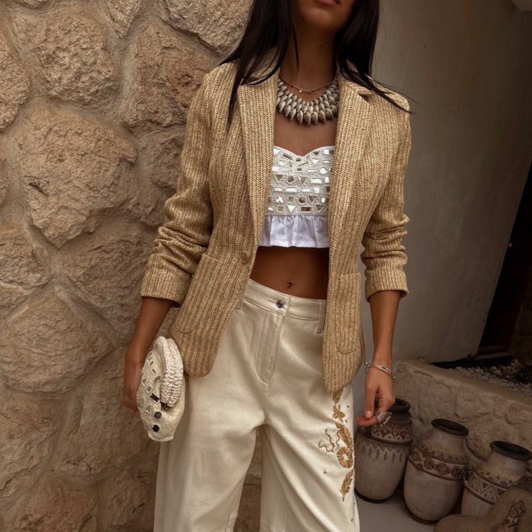 Raffia Spencer Blazer、mySite、solidvoid