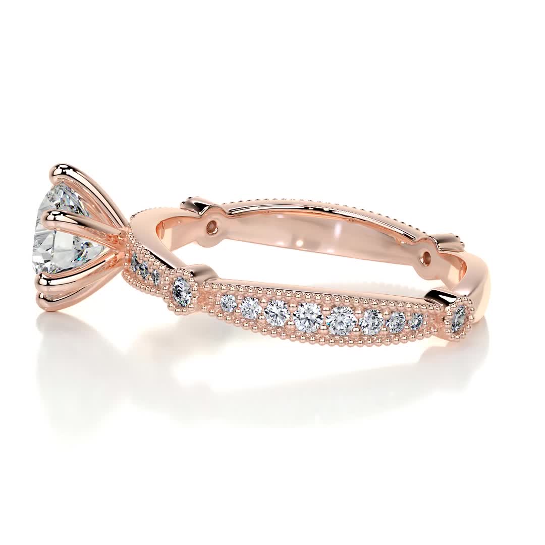 Stacy Moissanite & Diamond Ring -14K Rose Gold、mySite、hinf8tx79