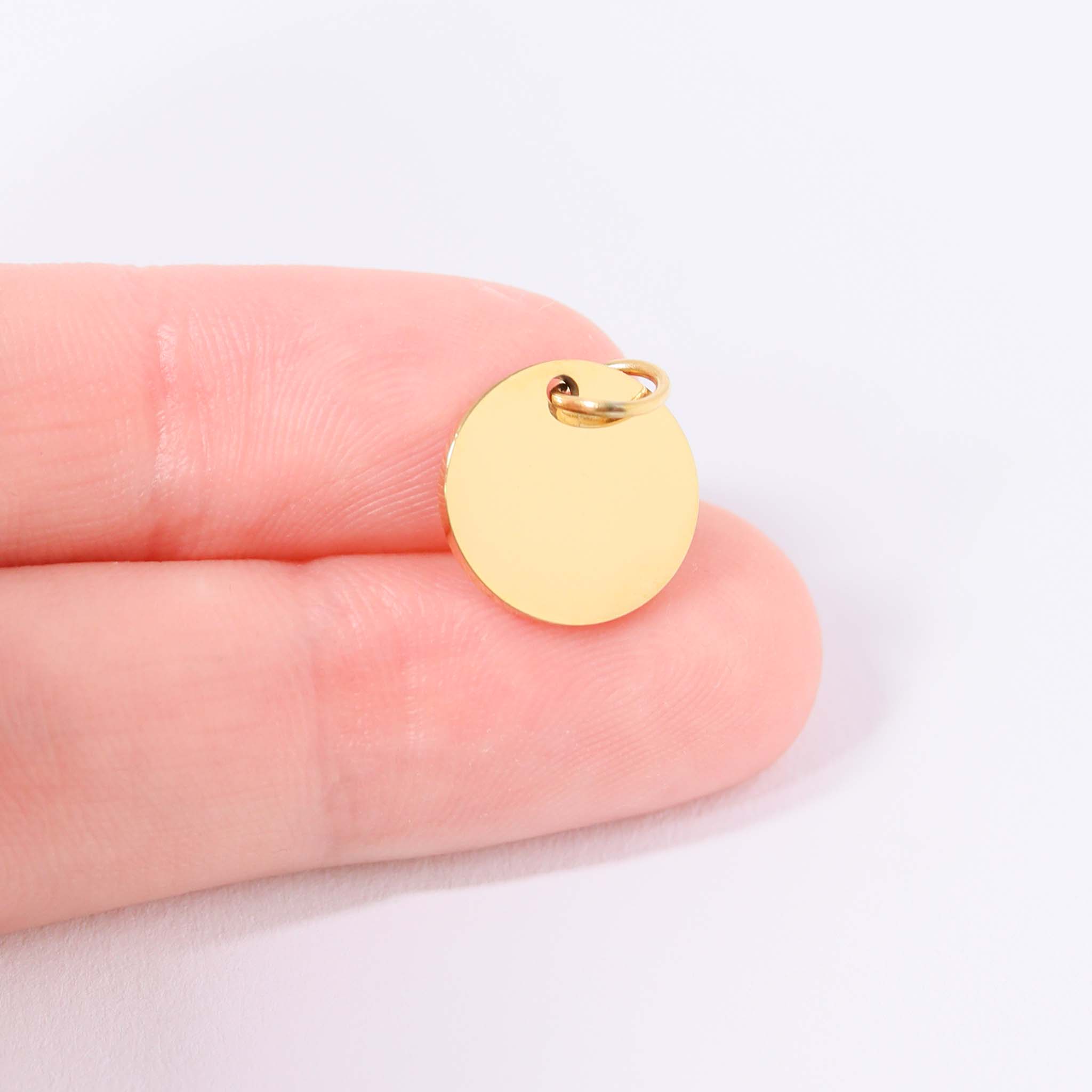 18K Gold PVD Stainless Steel Blank Circle Pendant / SBB0046、mySite、dreamappss