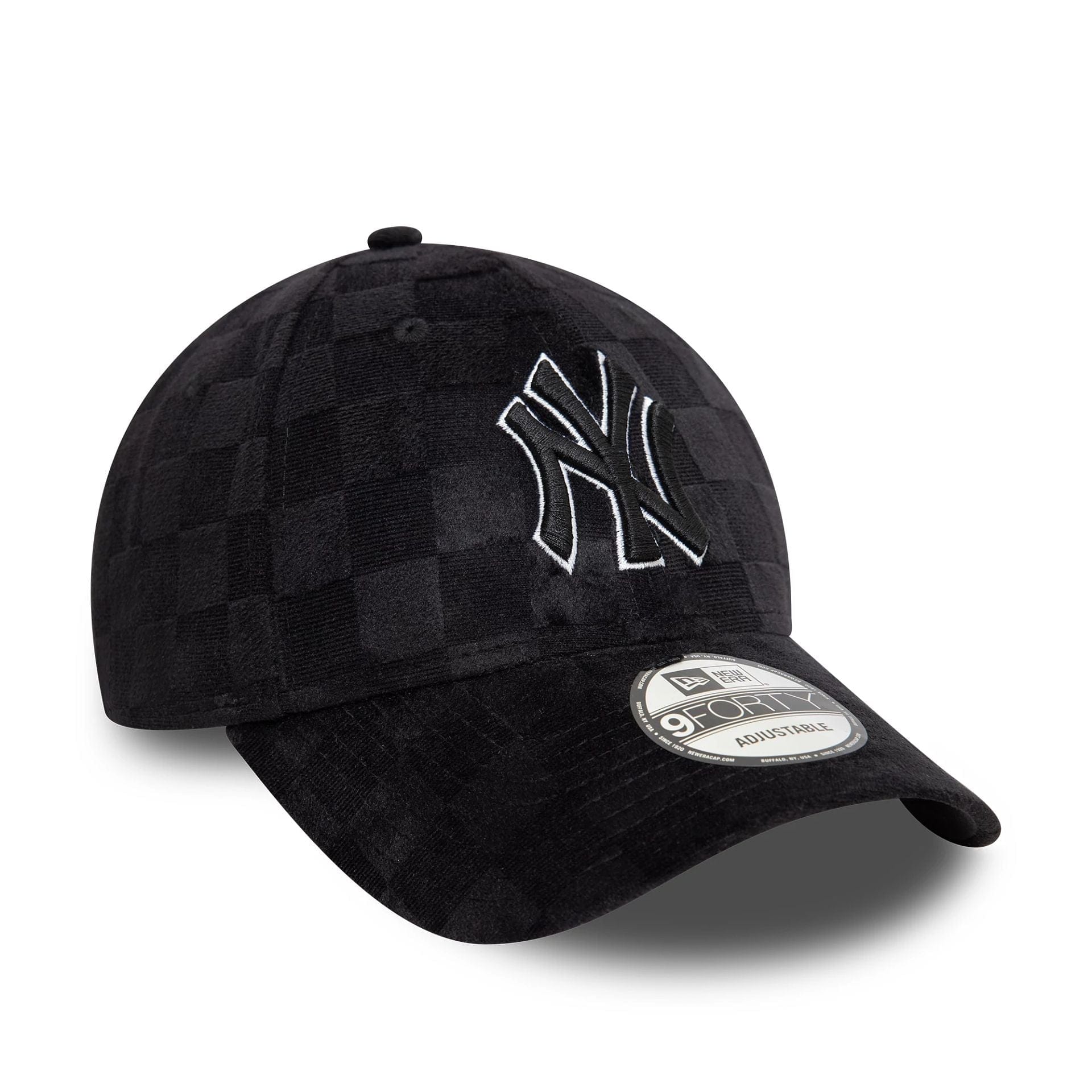 New York Yankees Tonal Check Black 9FORTY Adjustable Cap、mySite、vikingsvslions