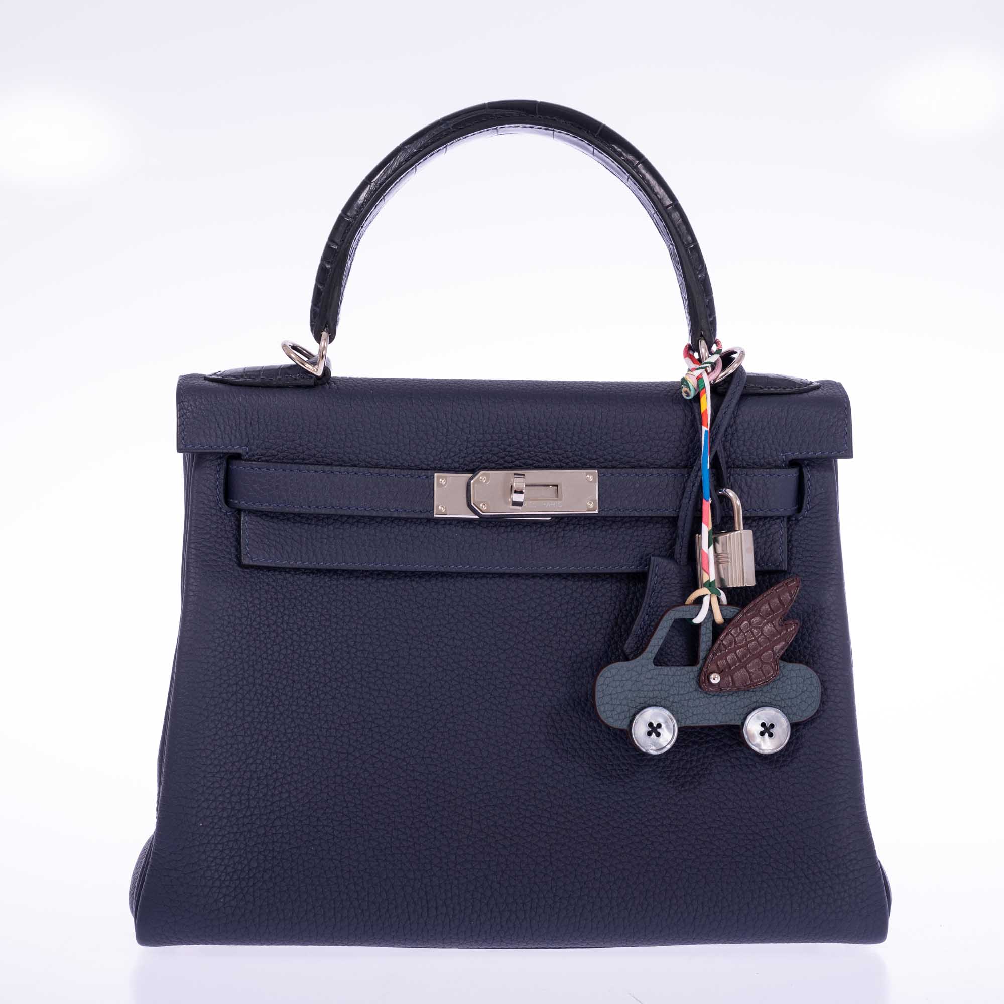 Hermès Kelly 28 Retourne Touch Bleu Nuit Togo and Bleu Marine Alligator Palladium Hardware、mySite、garminoutage.com