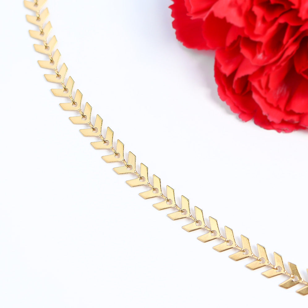 18K Gold PVD Stainless Steel Chevron Chain Necklace / CHN9955、mySite、dreamappss