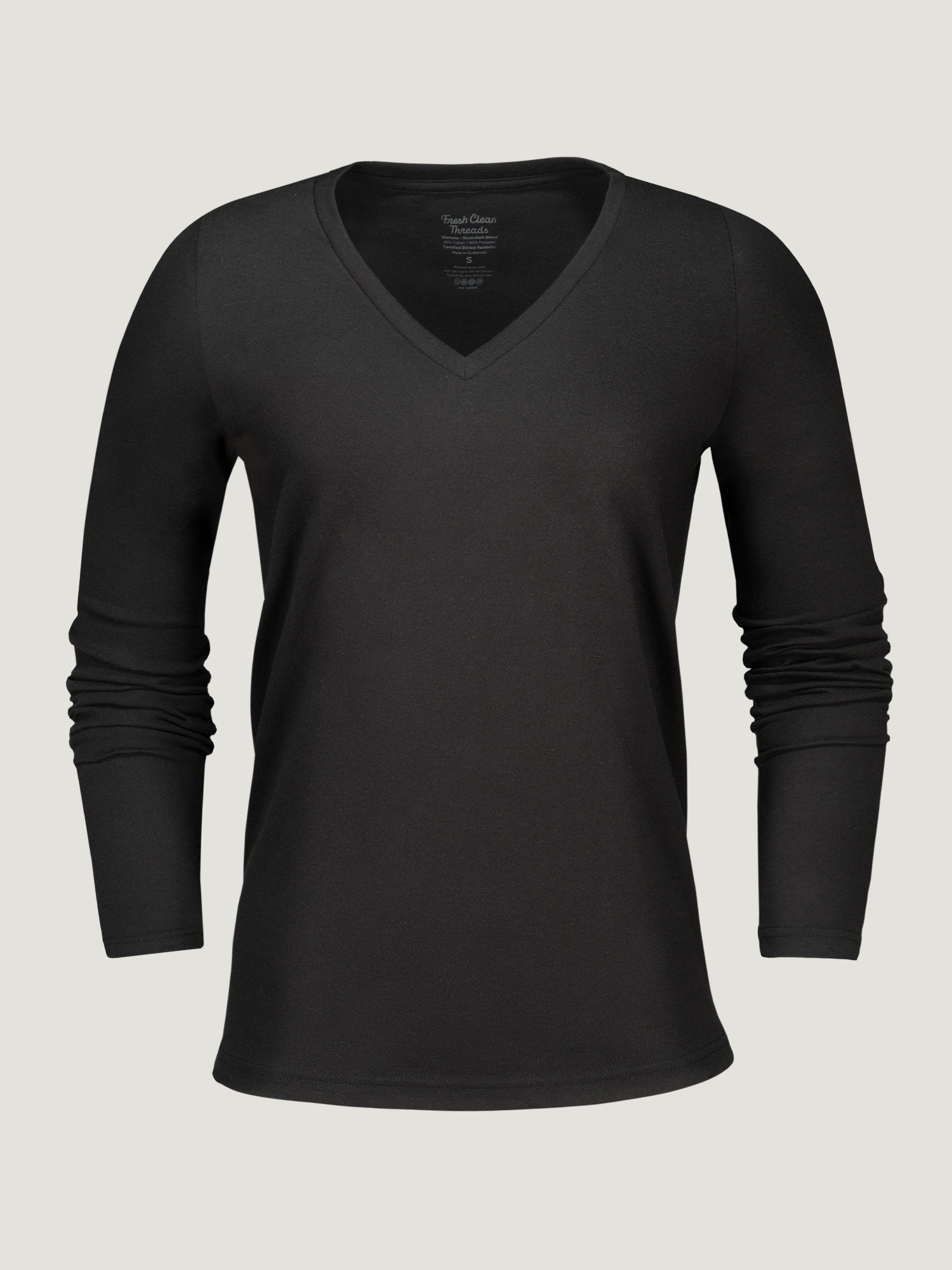  Women's Black Long Sleeve V-Neck、mySite、ghnorth