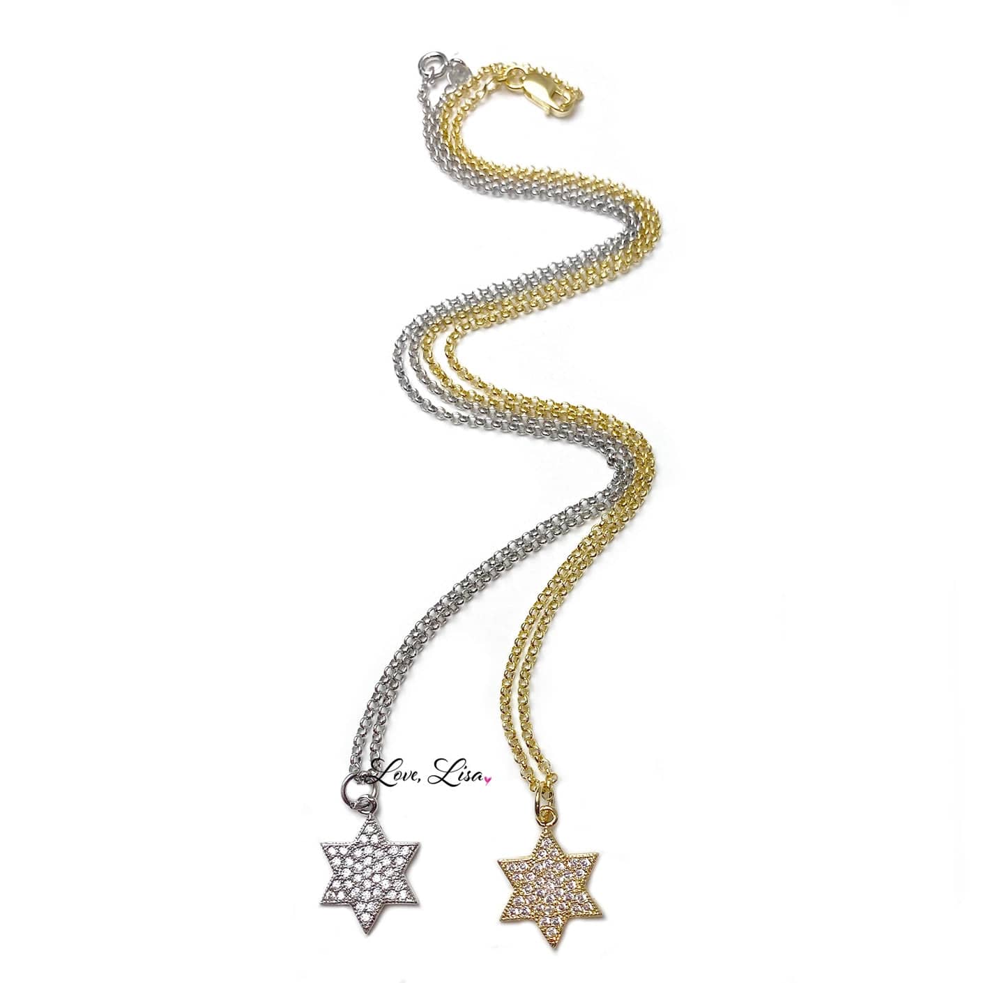 Amy Stunning Star of David Necklace - (Silver or Gold)、mySite、topwebapps