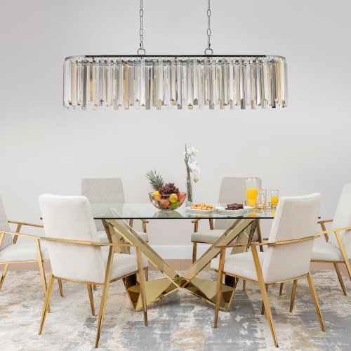(Same as W1340P189407/L5018) Modern Oval Crystal ceiling chandelier Luxury Home Decor Light Fixture (No Bulbs)、、eastwooduniform