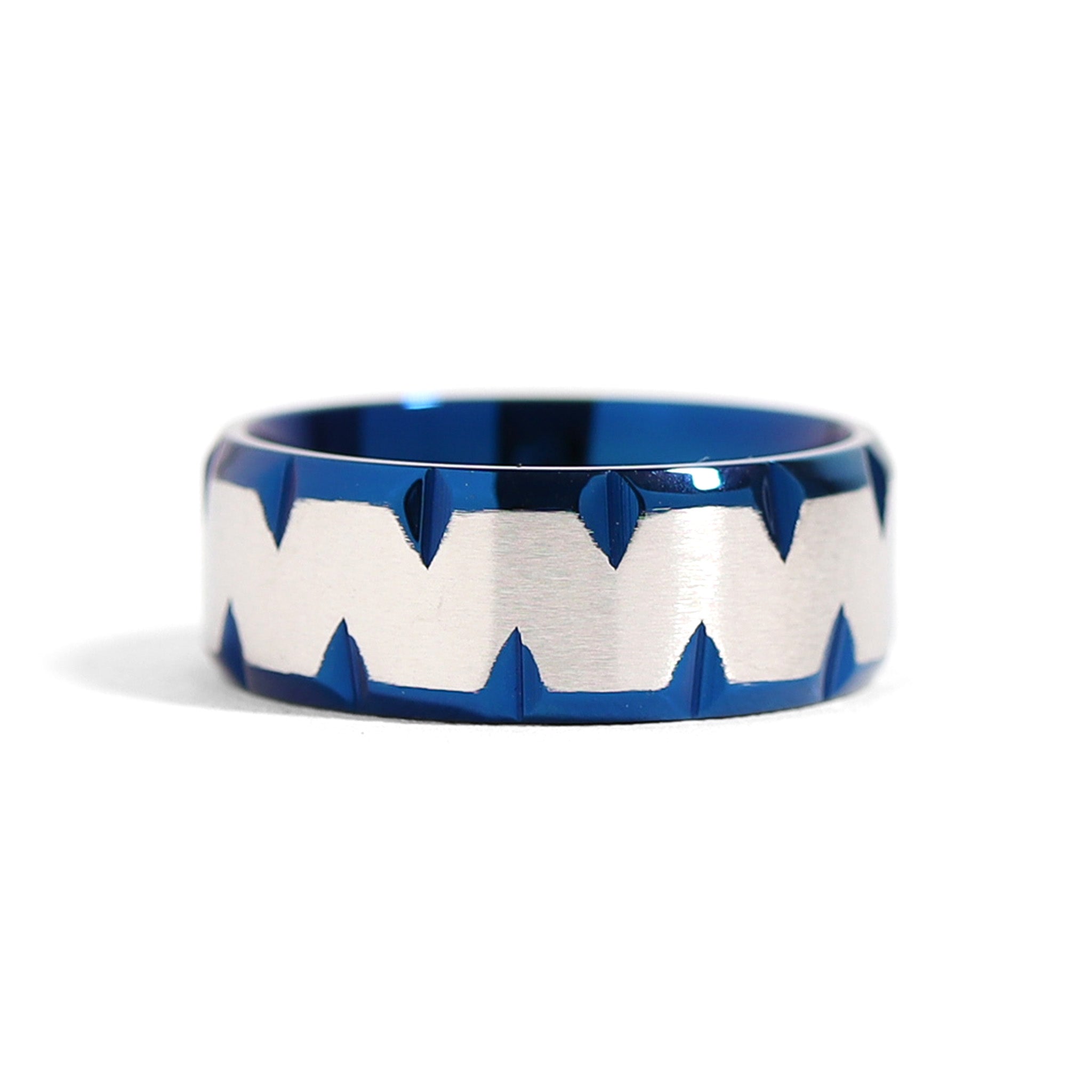 Blue Stainless Steel Zig Zag Center Ring / PRJ0262、mySite、dreamappss